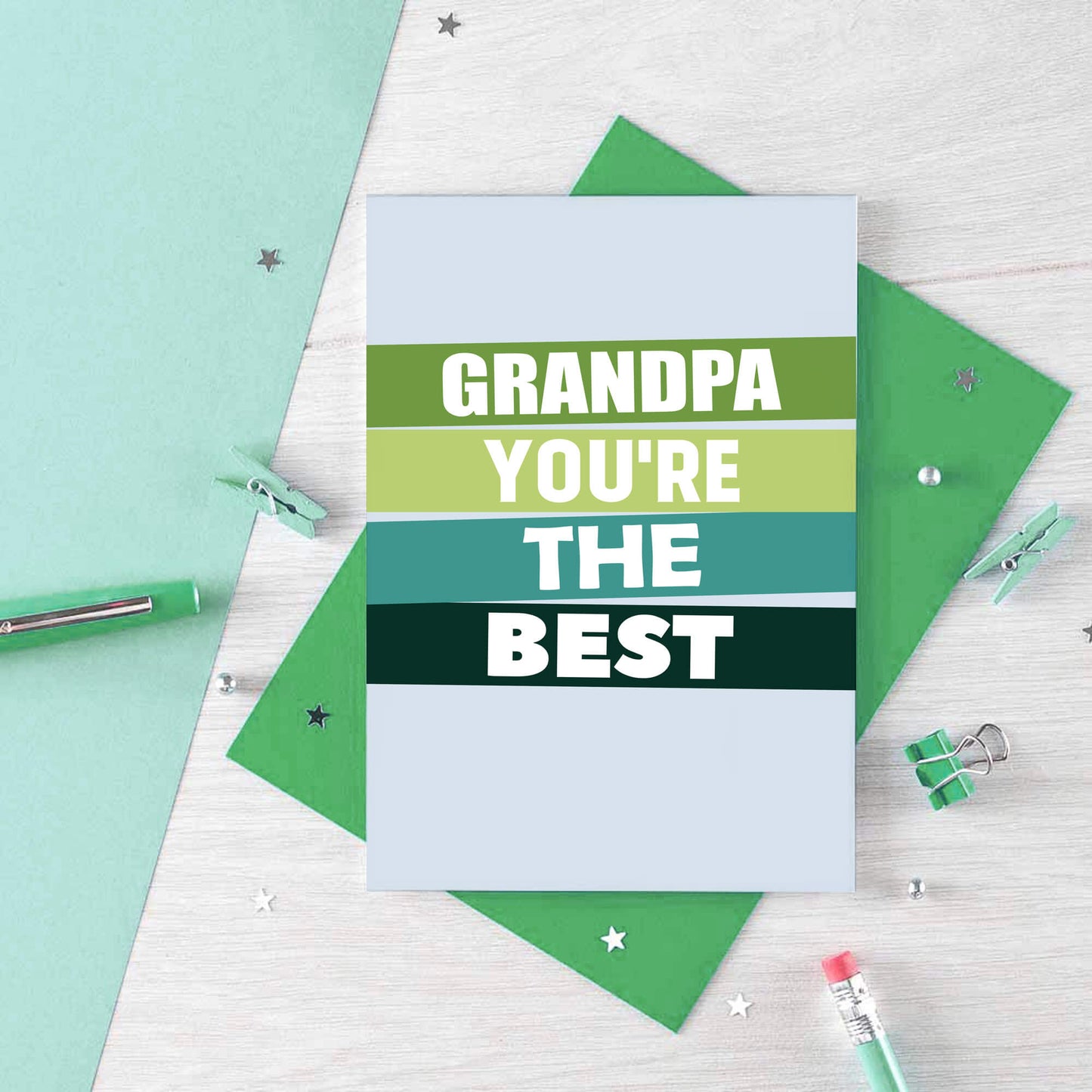 Grandpa Card by SixElevenCreations. Reads Grandpa You're the best. Product Code SE0503A6