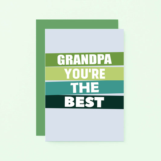 Grandpa Card by SixElevenCreations. Reads Grandpa You're the best. Product Code SE0503A6