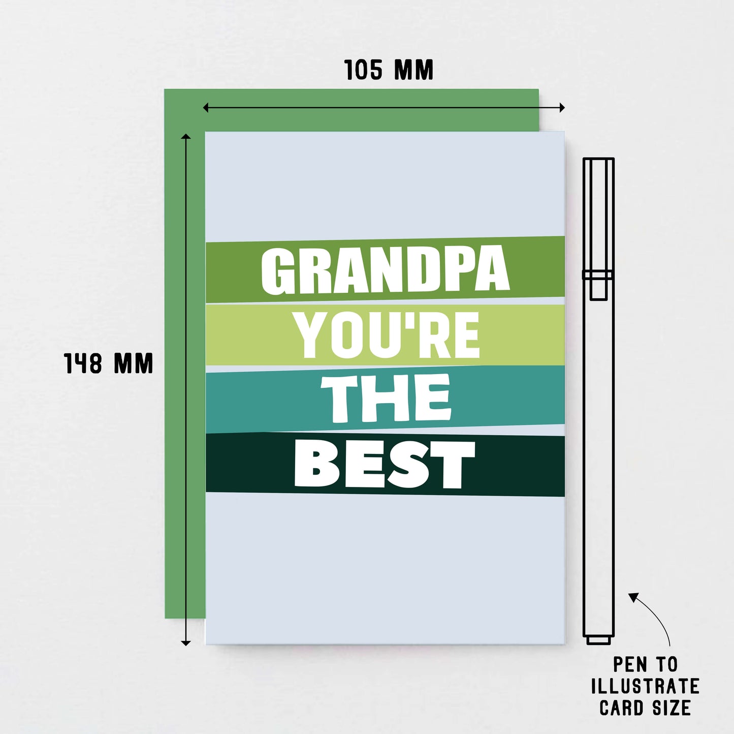 Grandpa Card by SixElevenCreations. Reads Grandpa You're the best. Product Code SE0503A6
