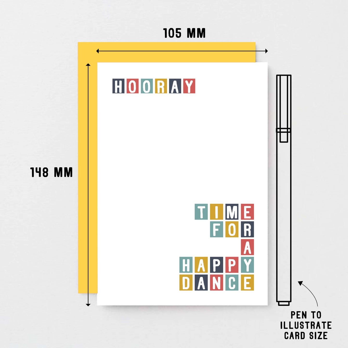 Congratulations Card by SixElevenCreations. Reads Hooray Time for a happy dance. Product Code SE0321A6