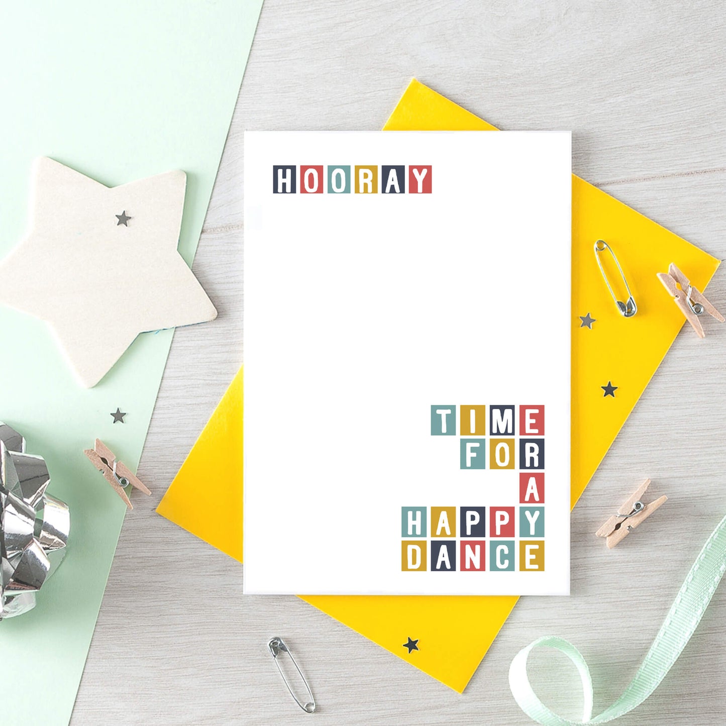 Congratulations Card by SixElevenCreations. Reads Hooray Time for a happy dance. Product Code SE0321A6