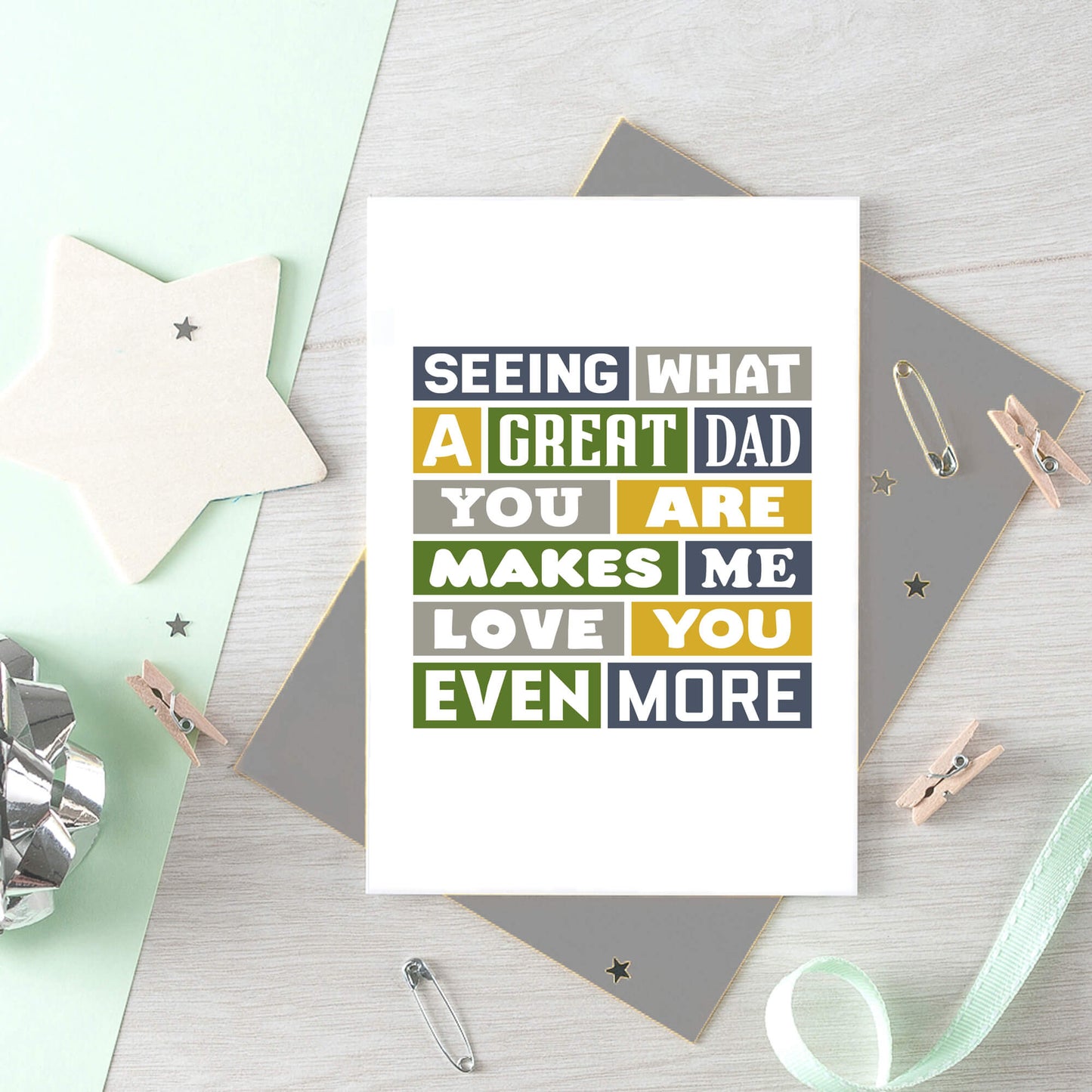 Dad Card From Partner by SixElevenCreations. Reads Seeing what a great dad you are makes me love you even more. Product Code SE0034A6