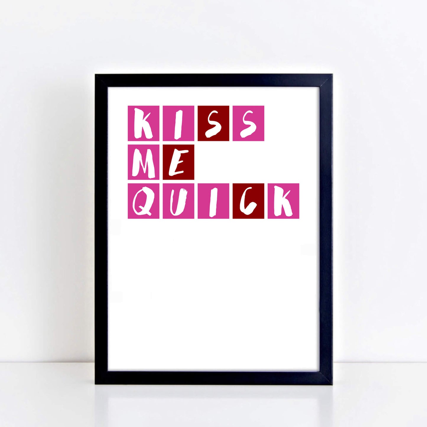 Kiss Me Quick Pink Wall Art by SixElevenCreations SEP0081