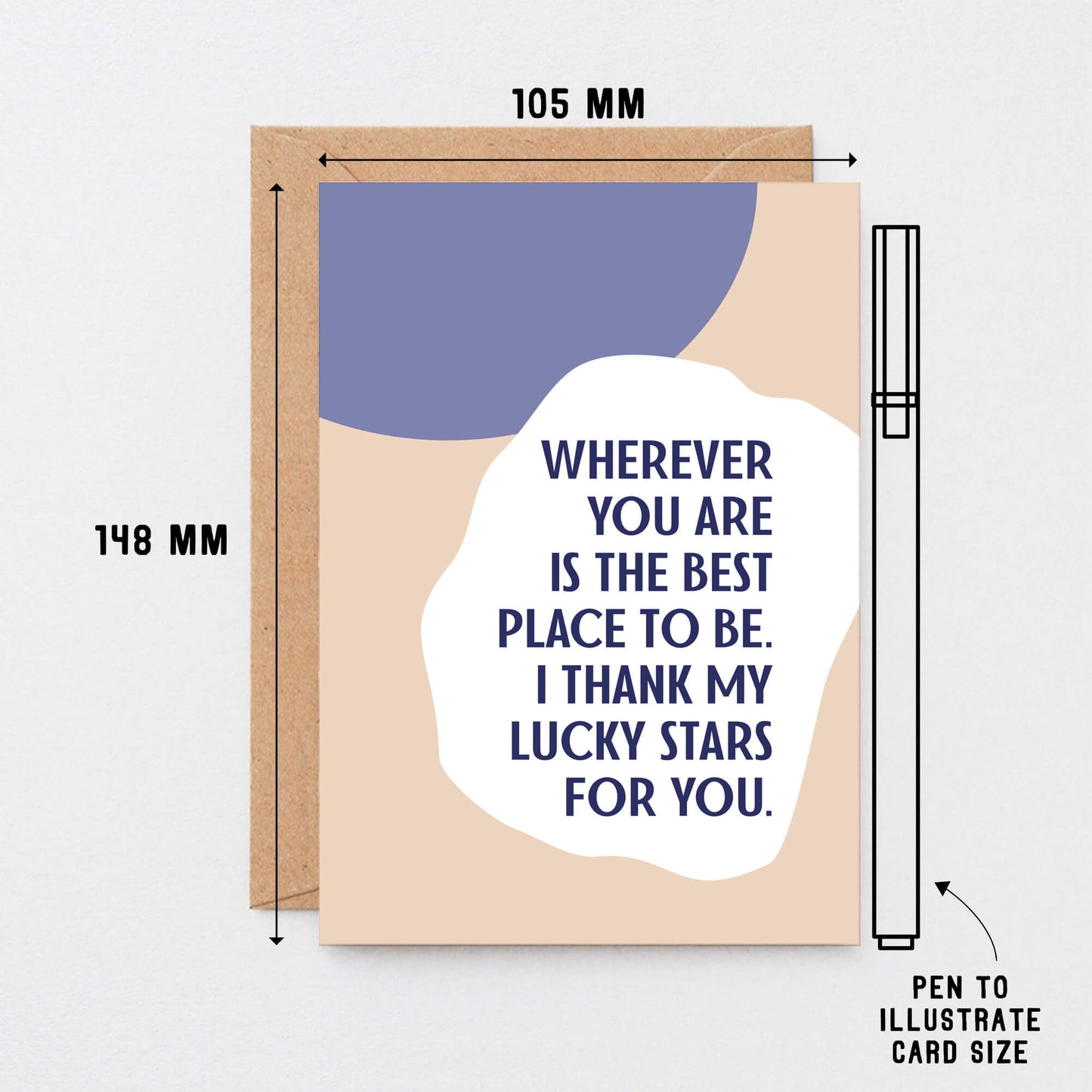 Love Card by SixElevenCreations. Reads Wherever you are is the best place to be. I thank my lucky stars for you. Product Code SE1105A6