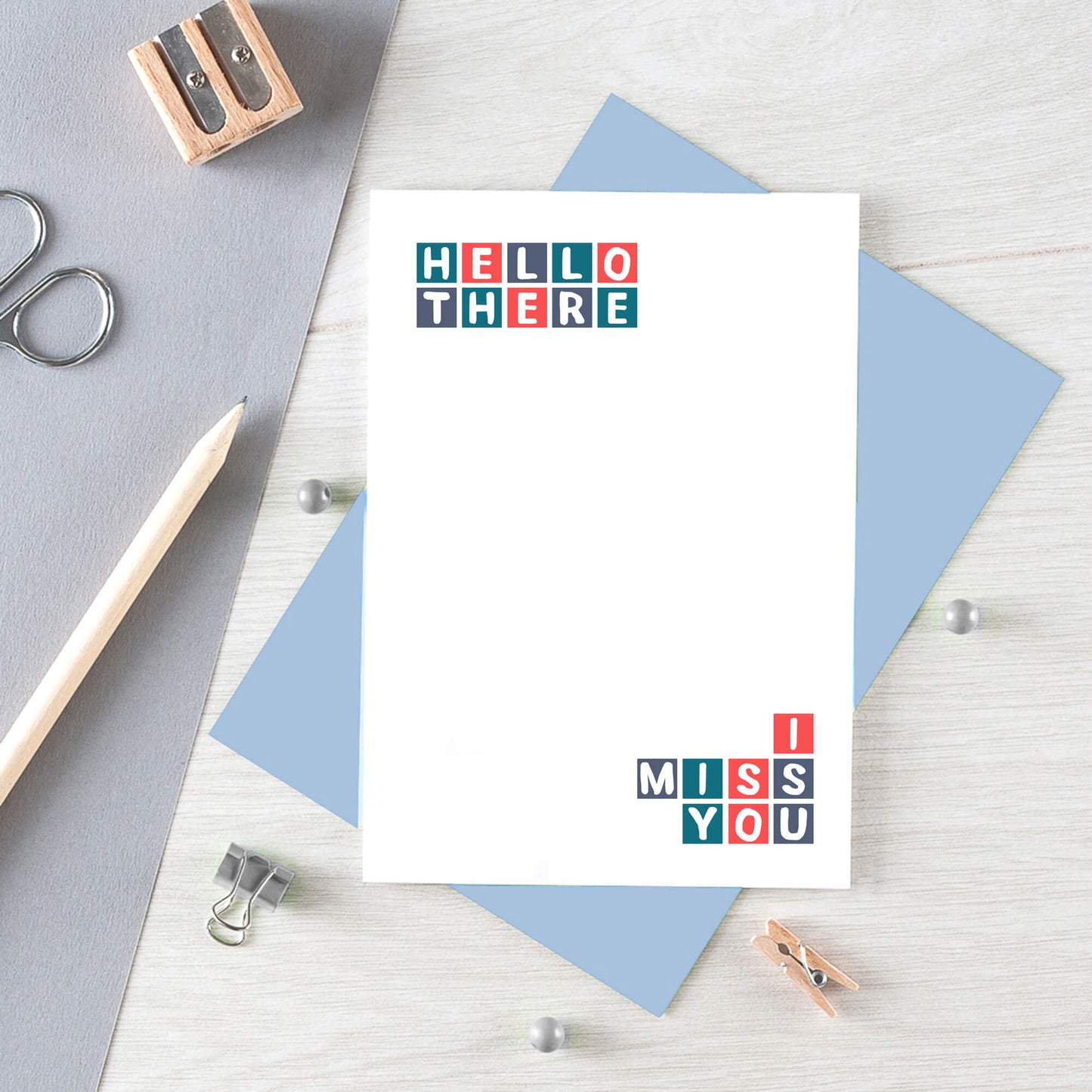 Miss You Card by SixElevenCreations. Reads Hello there I miss you. Product Code SE0324A6
