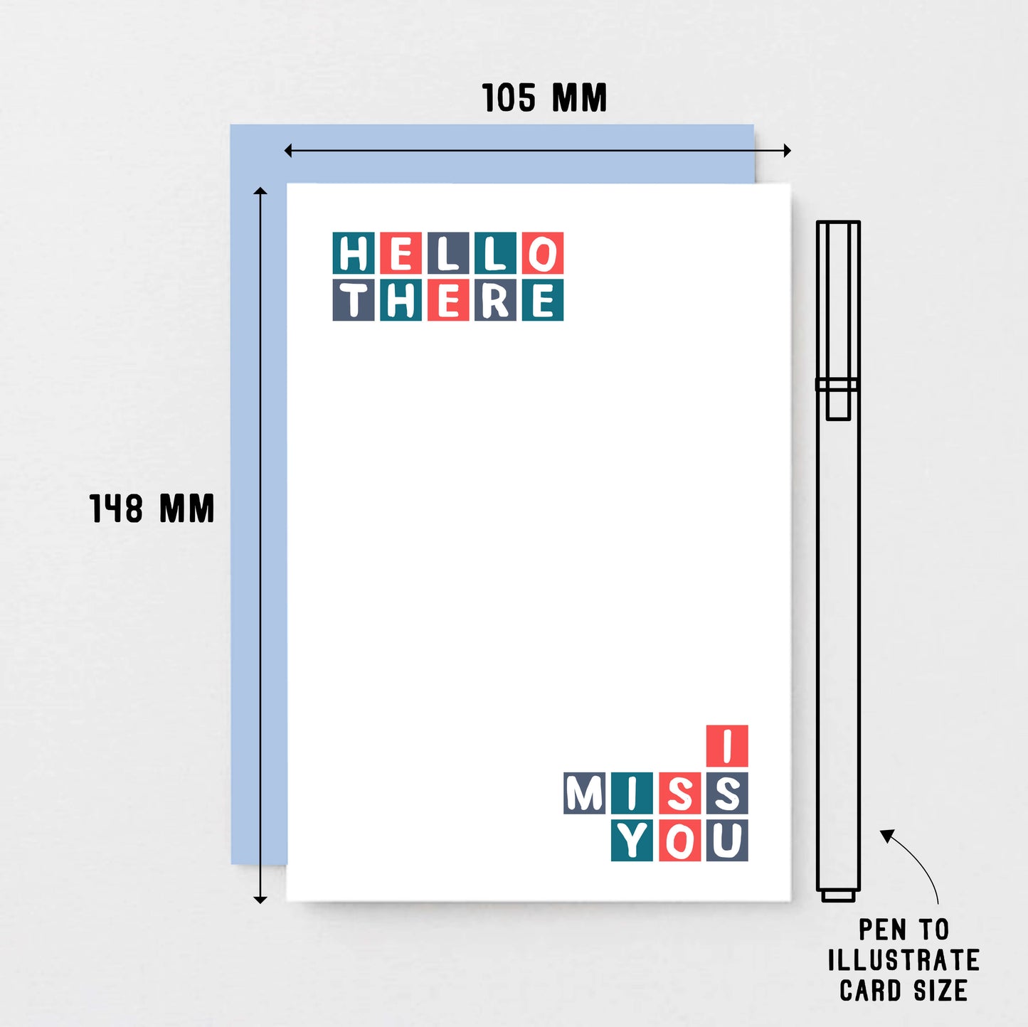 Miss You Card by SixElevenCreations. Reads Hello there I miss you. Product Code SE0324A6
