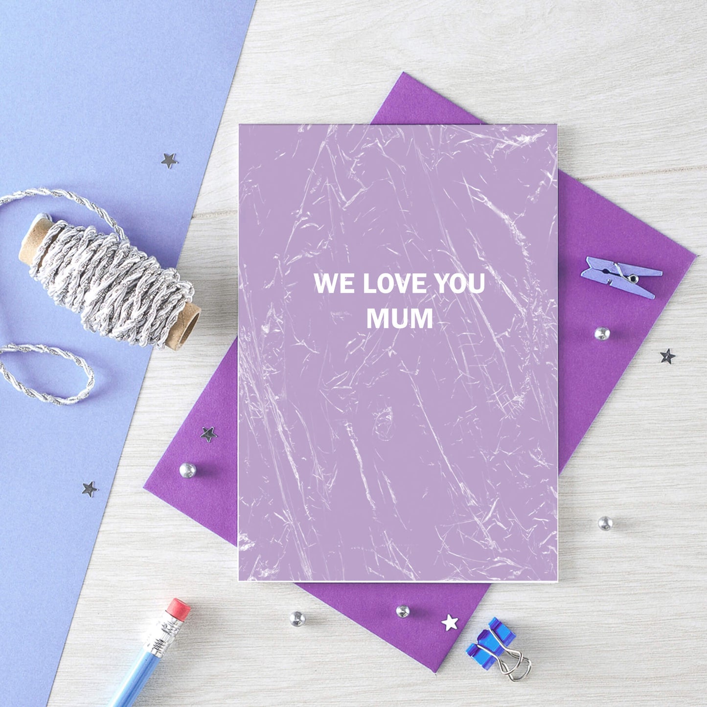 Mum Card by SixElevenCreations. Reads We love you Mum. Product Code SE3054A6