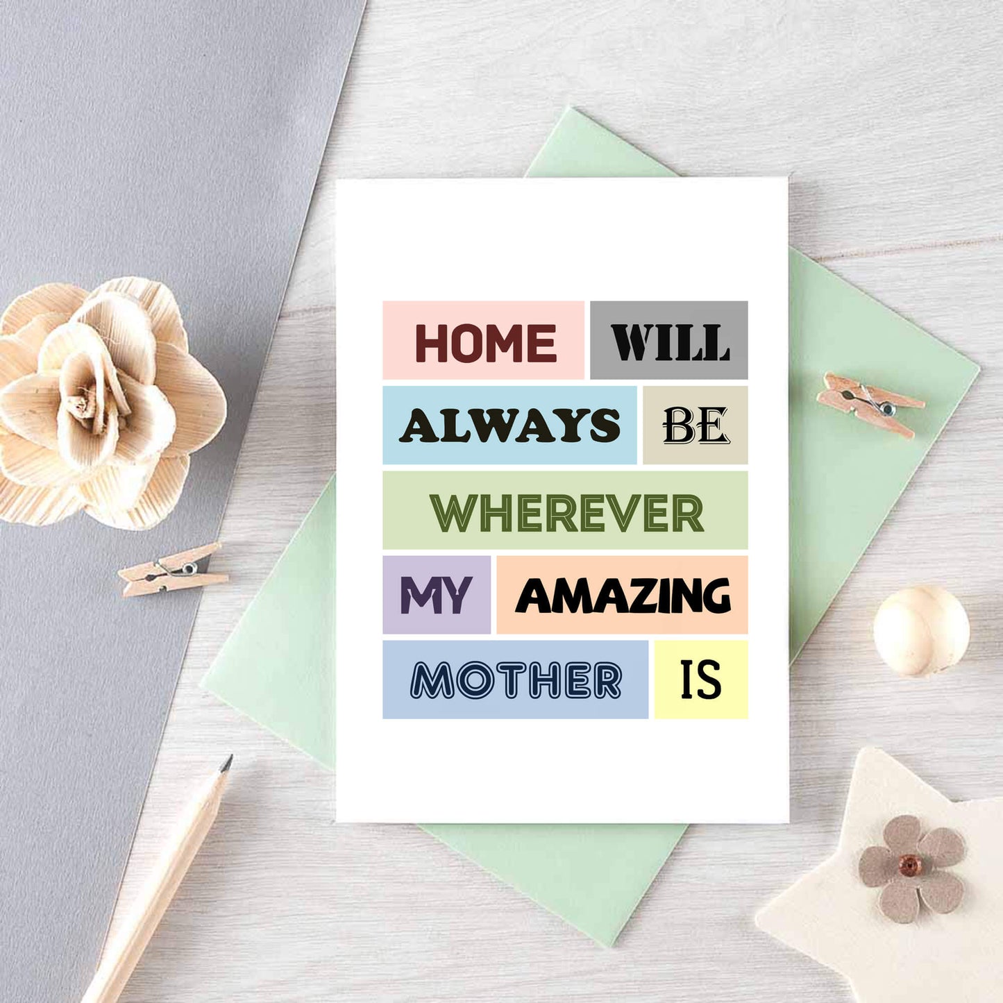 Home Is Where Mum Is Card by SixElevenCreations Product Code SE0013A6