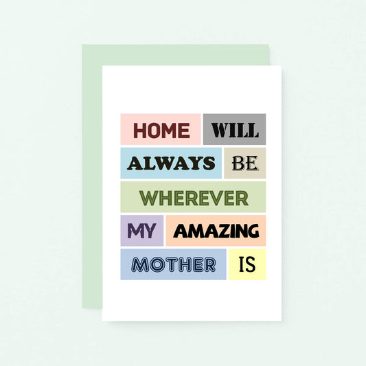 Home Is Where Mum Is Card by SixElevenCreations Product Code SE0013A6