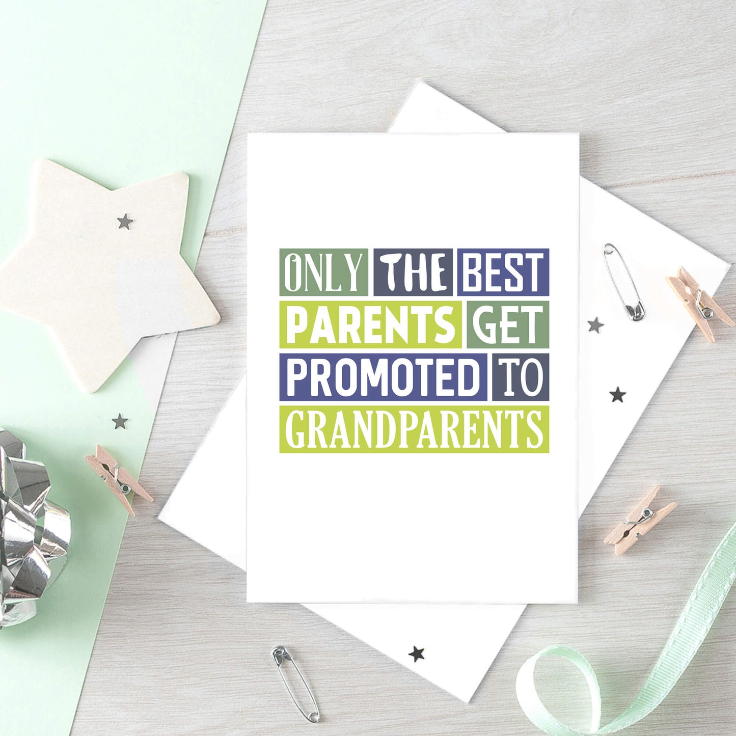 New Grandchild Card by SixElevenCreations. Reads Only the best parents get promoted to grandparents. Product Code SE0084A5