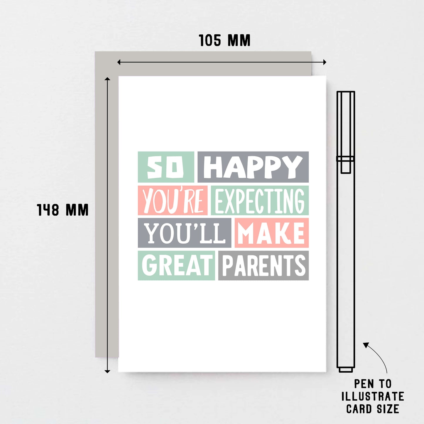 Expectant Parents Card. Reads So happy you're expecting. You'll make great parents. Product Code SE0300A6