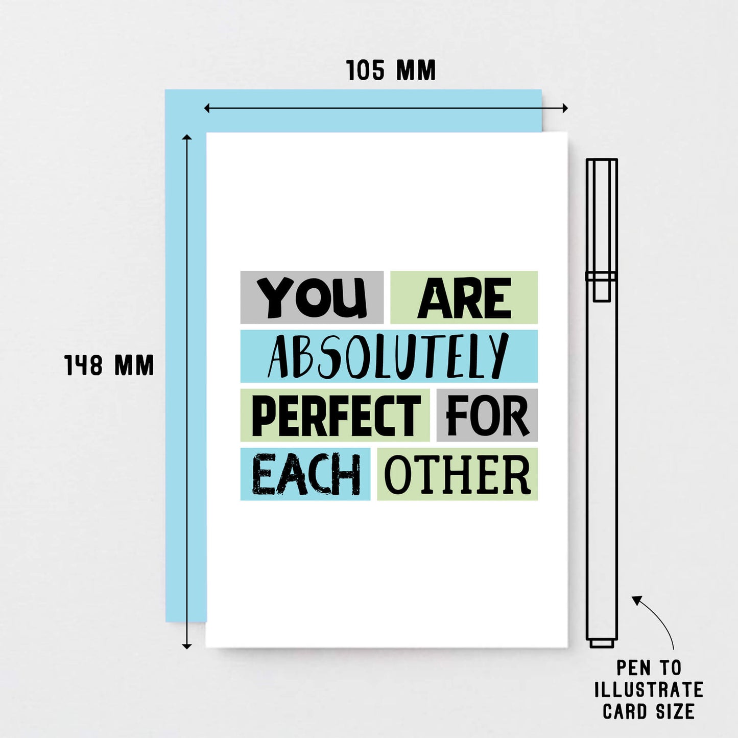 Congratulations Card by SixElevenCreations. Reads You are absolutely perfect for each other. Product Code SE0224A6
