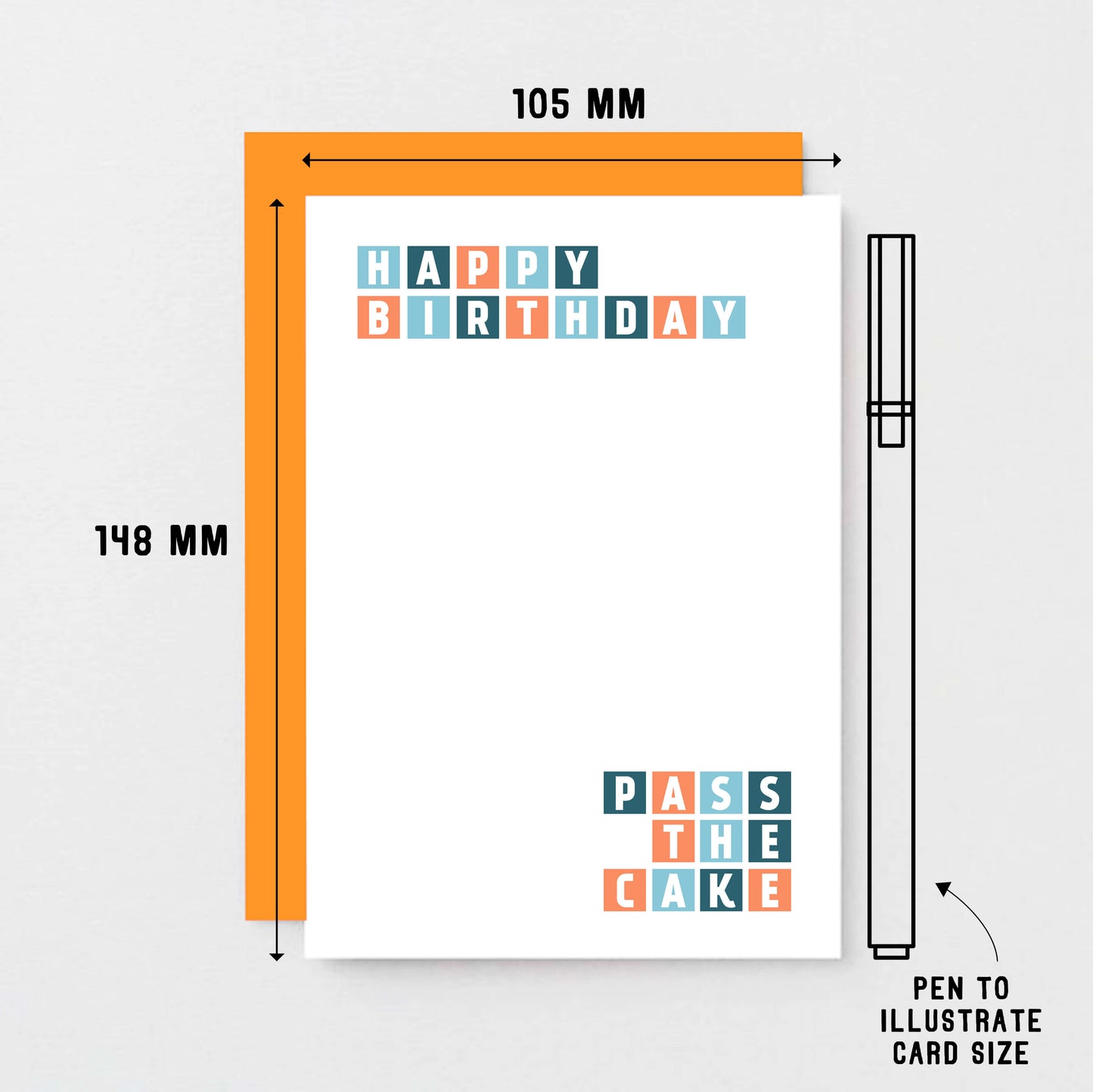 Birthday Card by SixElevenCreations. Reads Happy birthday Pass the cake. Product Code SE0288A6
