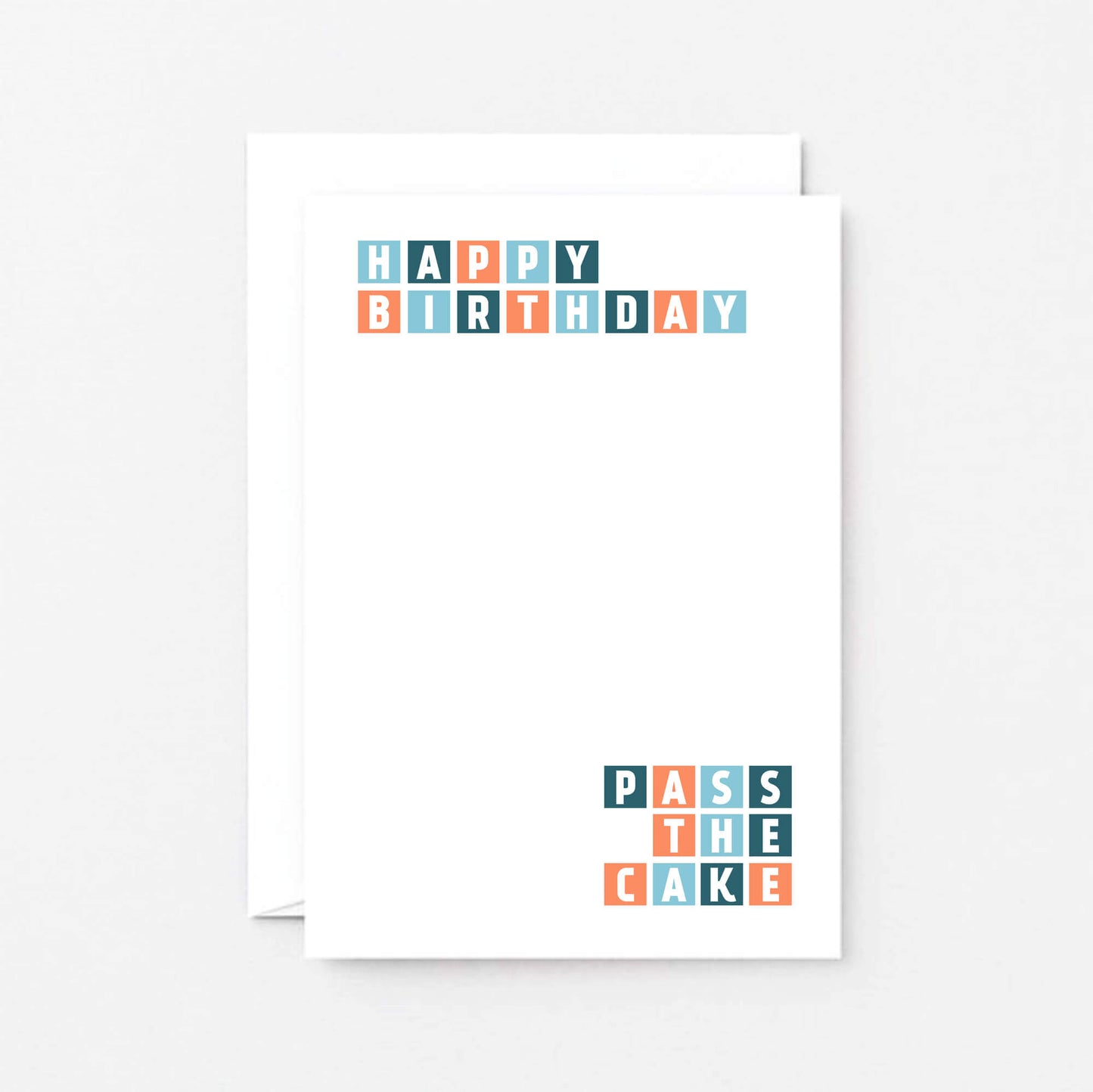 Birthday Card by SixElevenCreations. Reads Happy birthday Pass the cake. Product Code SE0288A6
