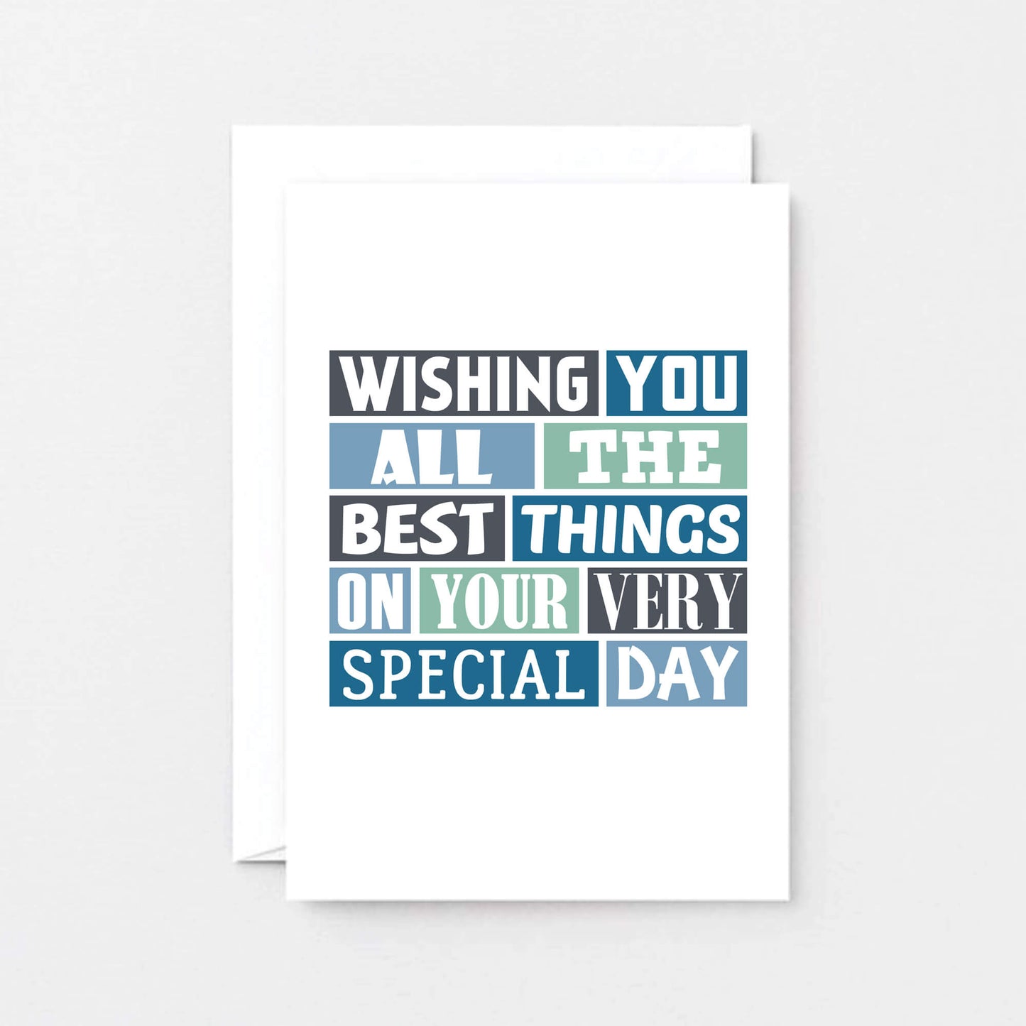 Best Things Greeting Card by SixElevenCreations. Reads Wishing you all the best things on your very special day. Product Code SE0017A6