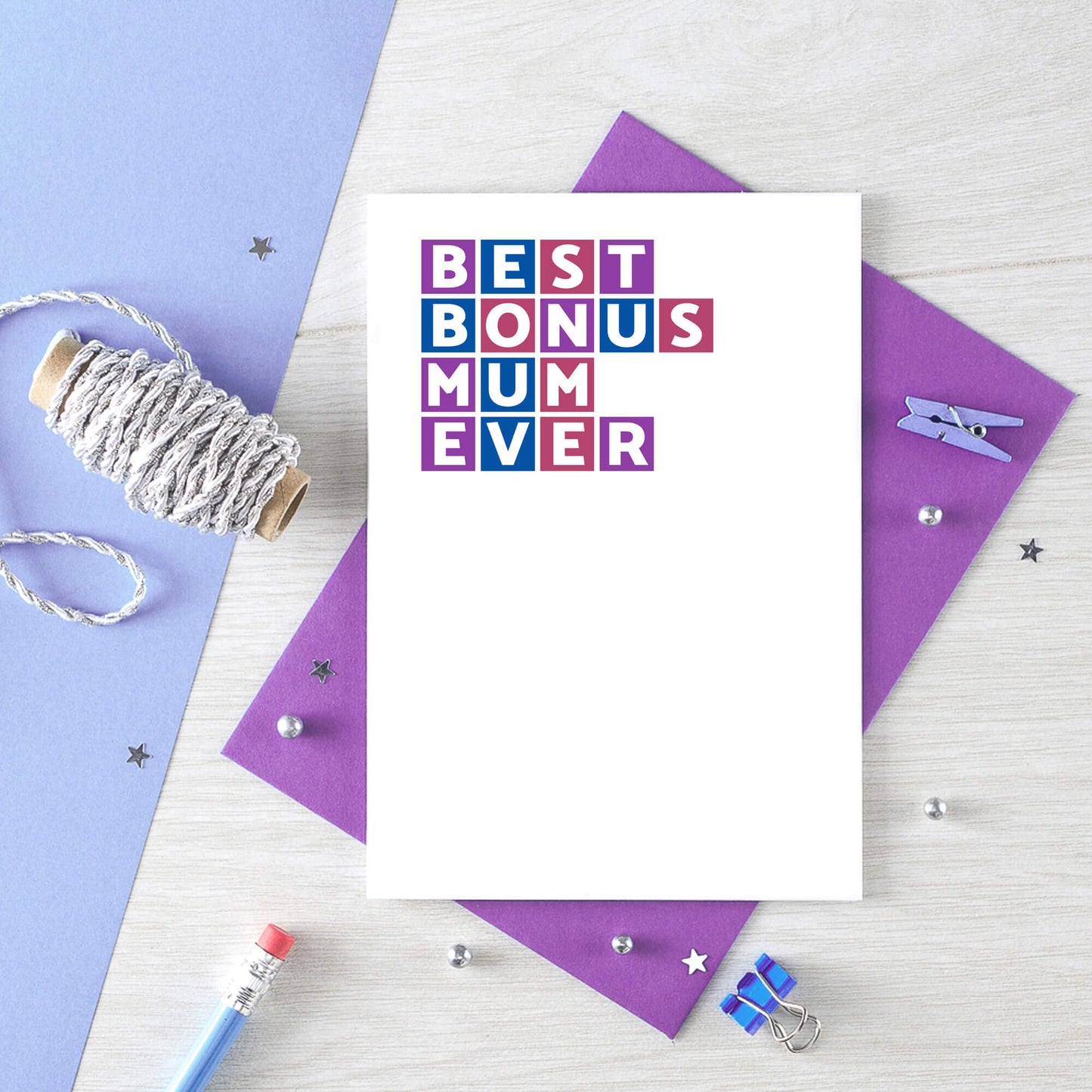 Best Bonus Mum Ever Card by SixElevenCreations. Product Code SE0328A6