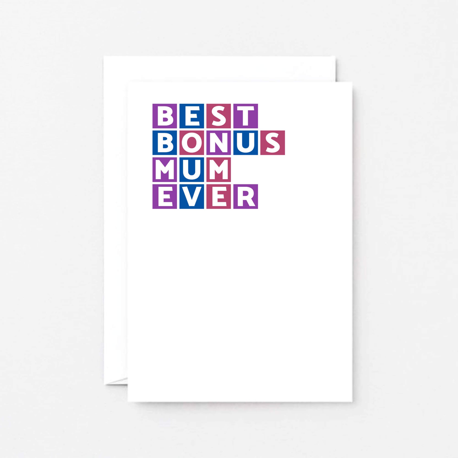 Best Bonus Mum Ever Card by SixElevenCreations. Product Code SE0328A6