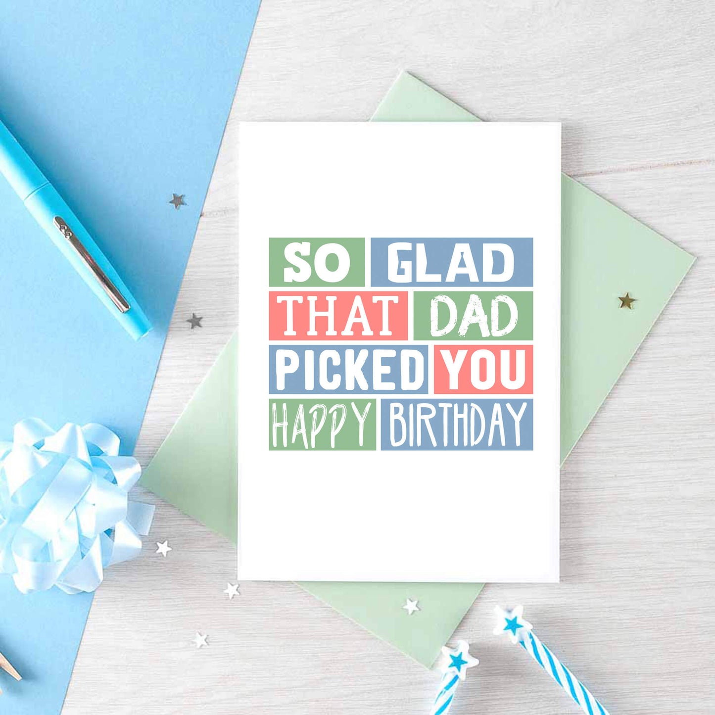 Stepmother Birthday Card by SixElevenCreations. Reads So glad that dad picked you. Happy birthday. Product Code SE0216A6