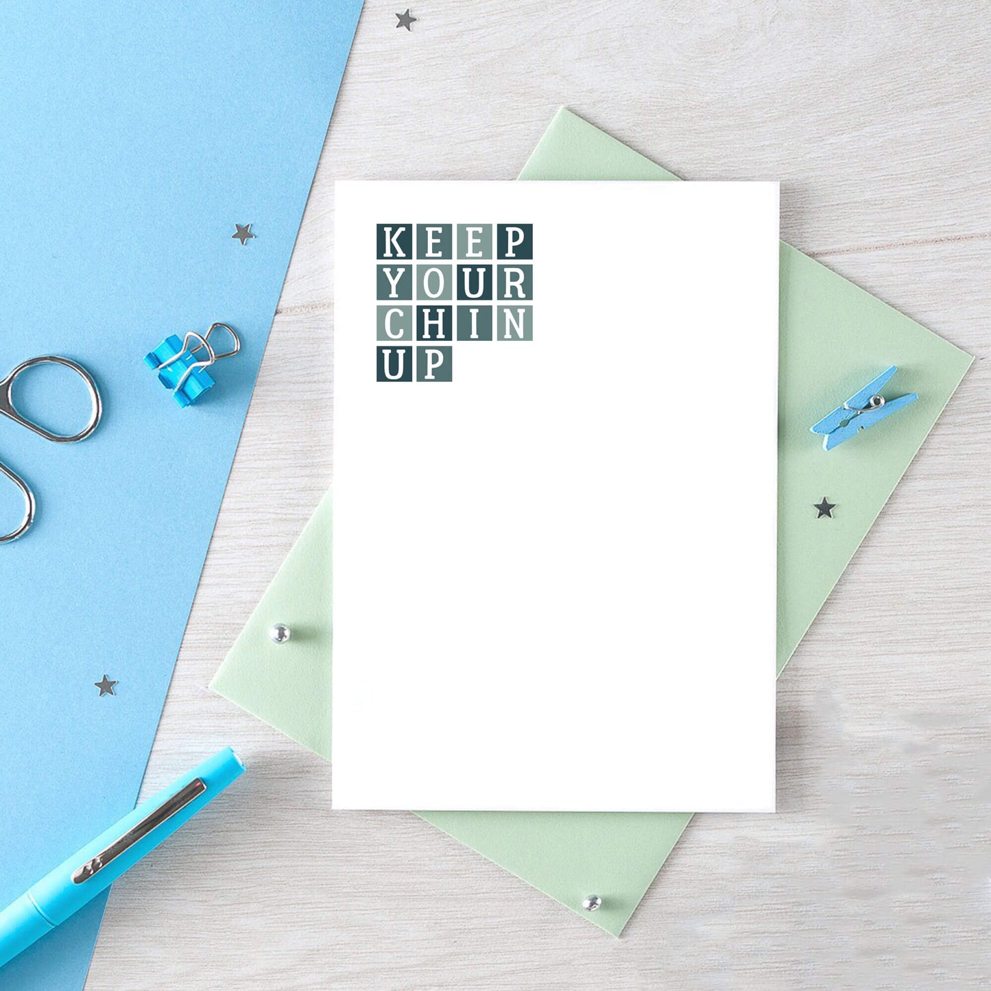 Keep Your Chin Up Card by SixElevenCreations. Product Code SE0285A6