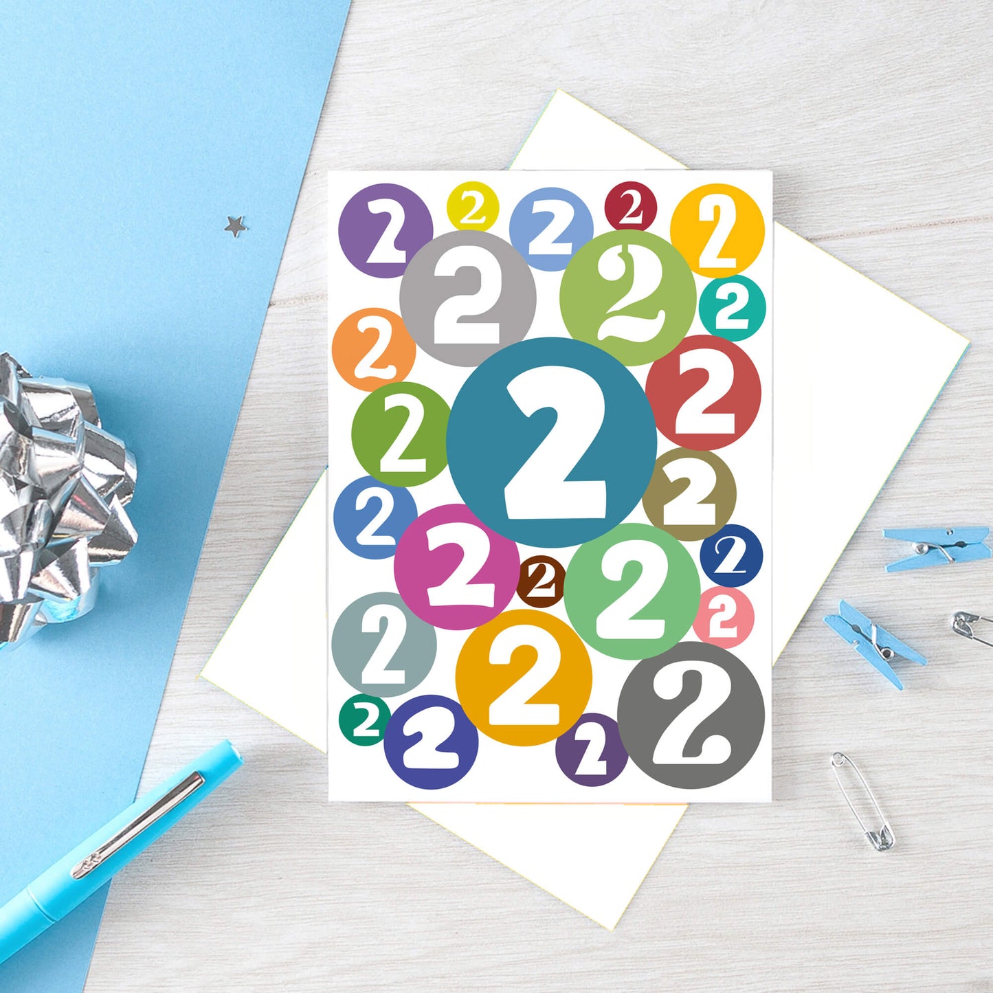 Big 2nd Birthday Card by SixElevenCreations. Product Code SE2062A5