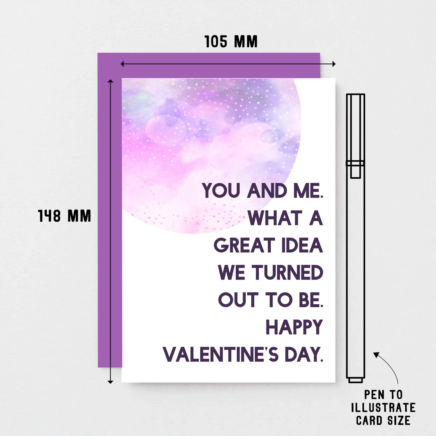 Valentine Card by SixElevenCreations. Reads You and me. What a great idea we turned out to be. Happy Valentine's Day. Product Code SEV0024A6