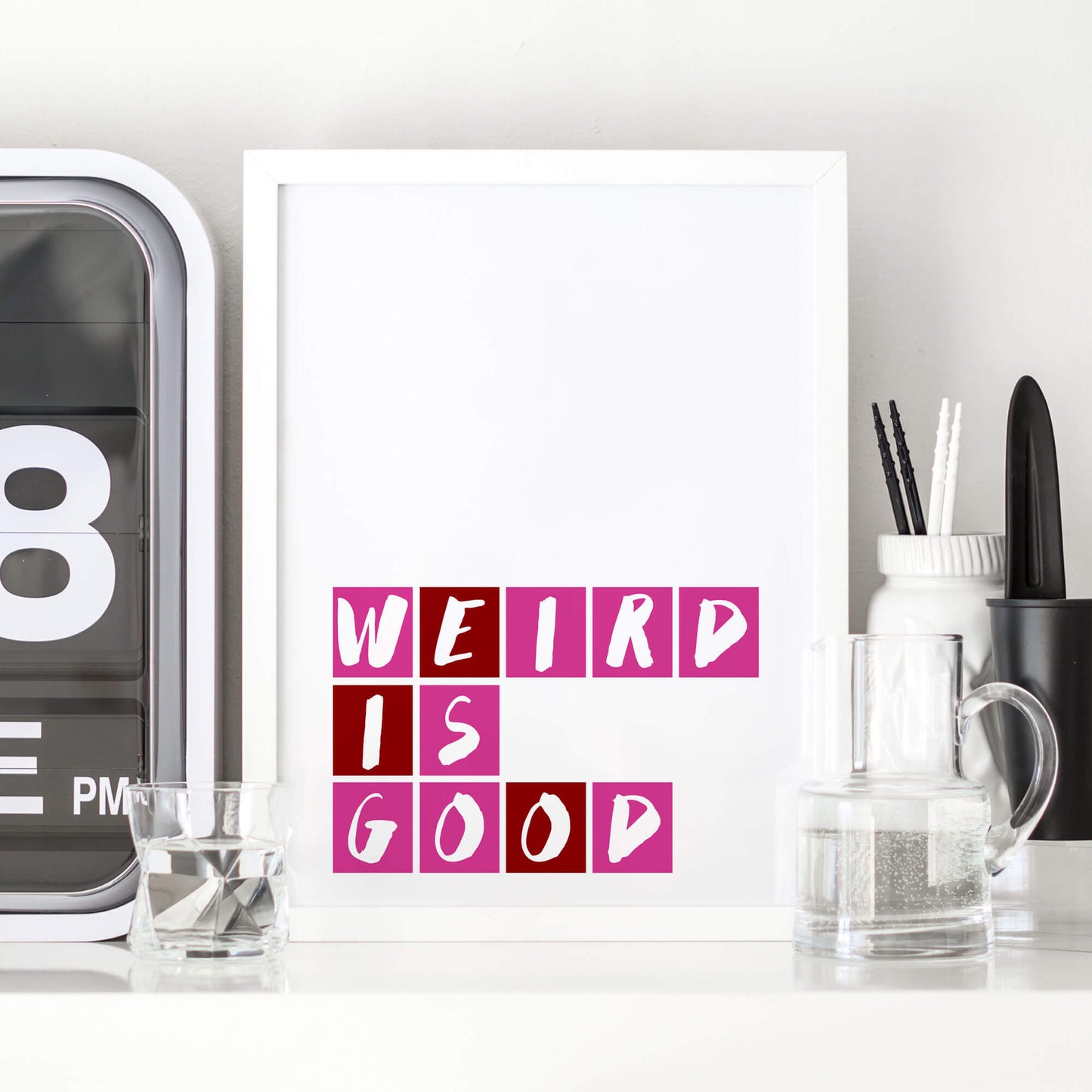 Weird Is Good Quote Print by SixElevenCreations Product Code SEP0085