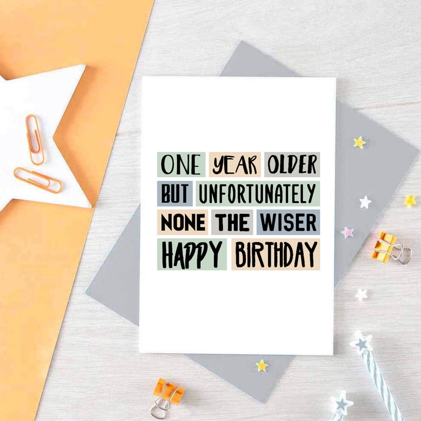 One Year Older Birthday Card by SixElevenCreations Product Code SE0004A6