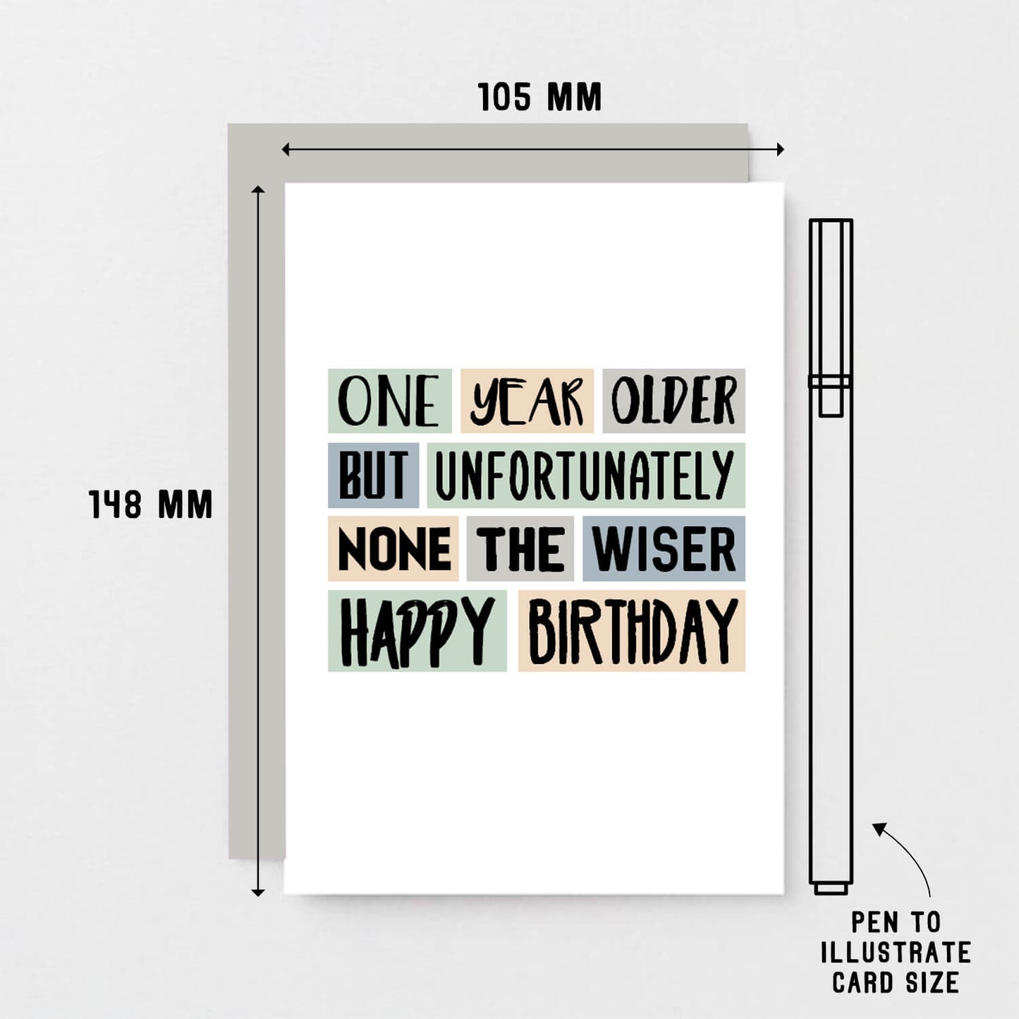 One Year Older Birthday Card by SixElevenCreations Product Code SE0004A6