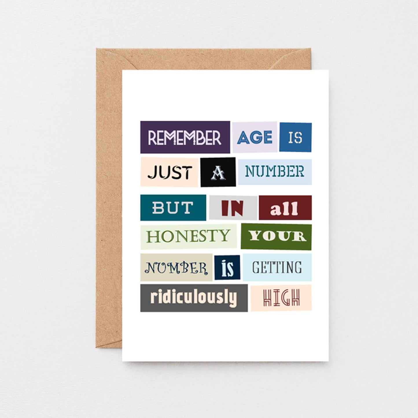 Funny Birthday Card by SixElevenCreations. Reads Remember age is just a number but in all honesty your number is getting ridiculously high. Product Code SE0076A6