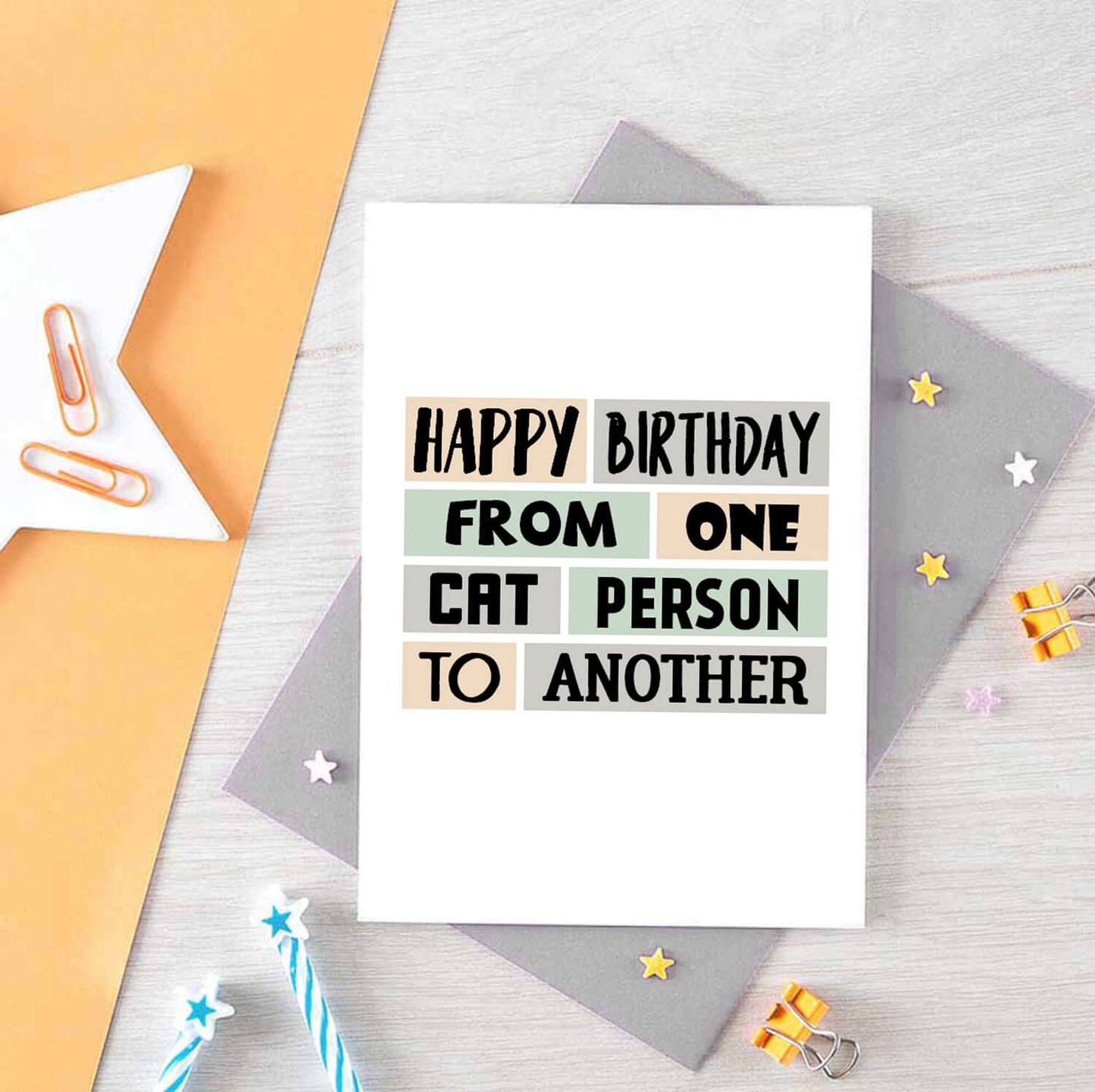 Cat Birthday Card by SixElevenCreations. Reads Happy birthday from one cat person to another. Product Code SE0278A6