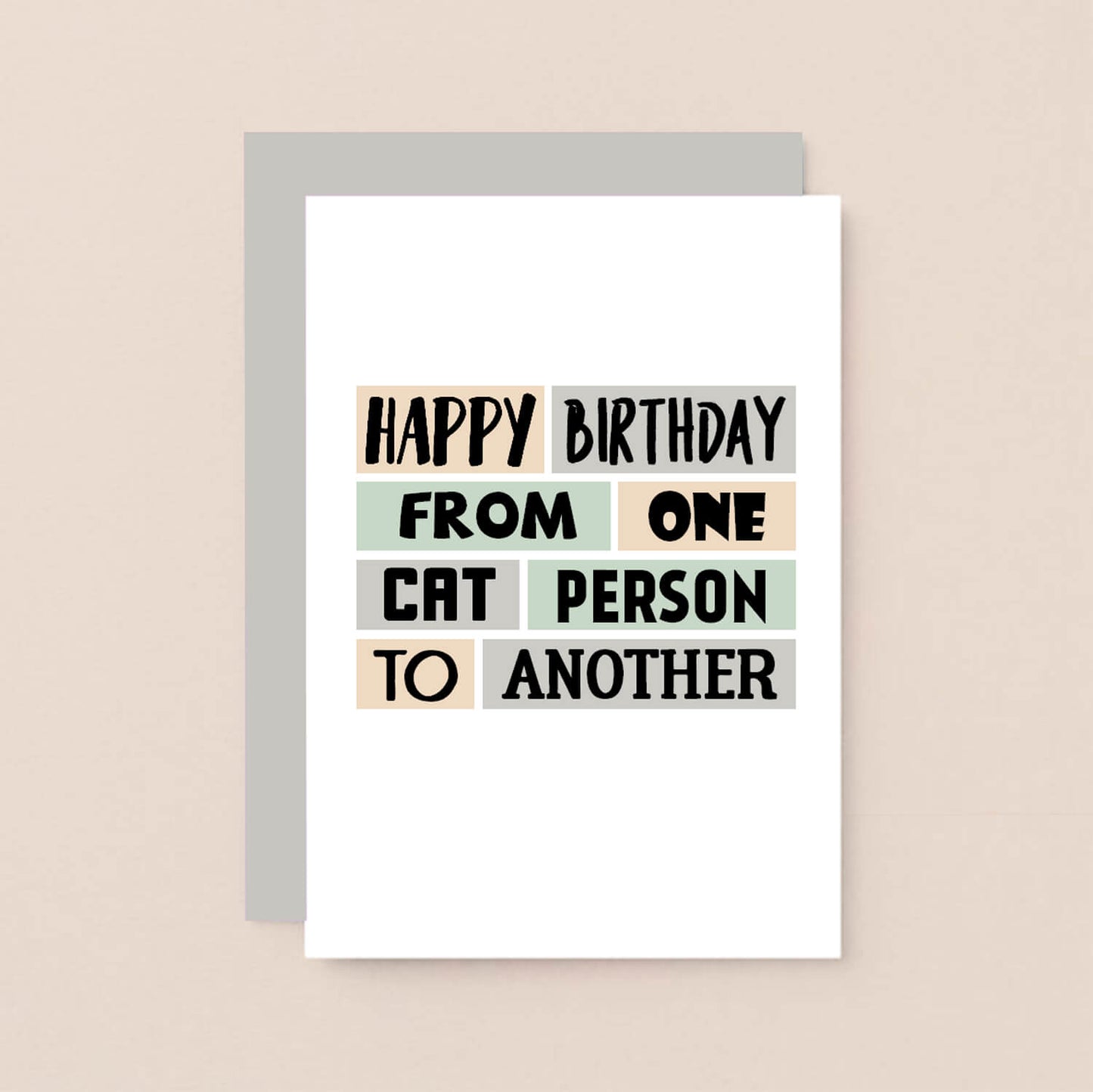 Cat Birthday Card by SixElevenCreations. Reads Happy birthday from one cat person to another. Product Code SE0278A6