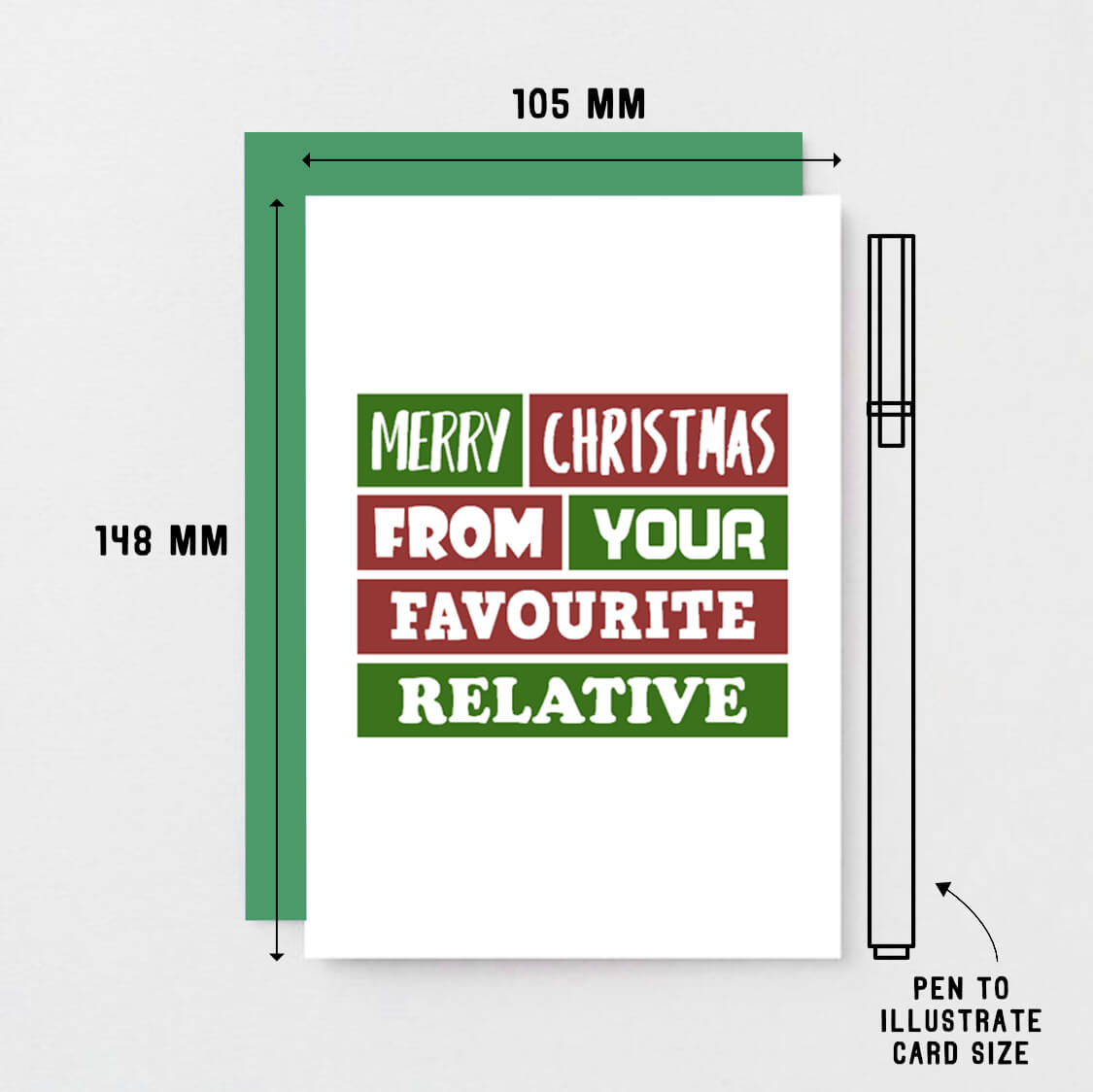 Christmas Card by SixElevenCreations. Reads Merry Christmas from your favourite relative. Product Code SEC0007A6