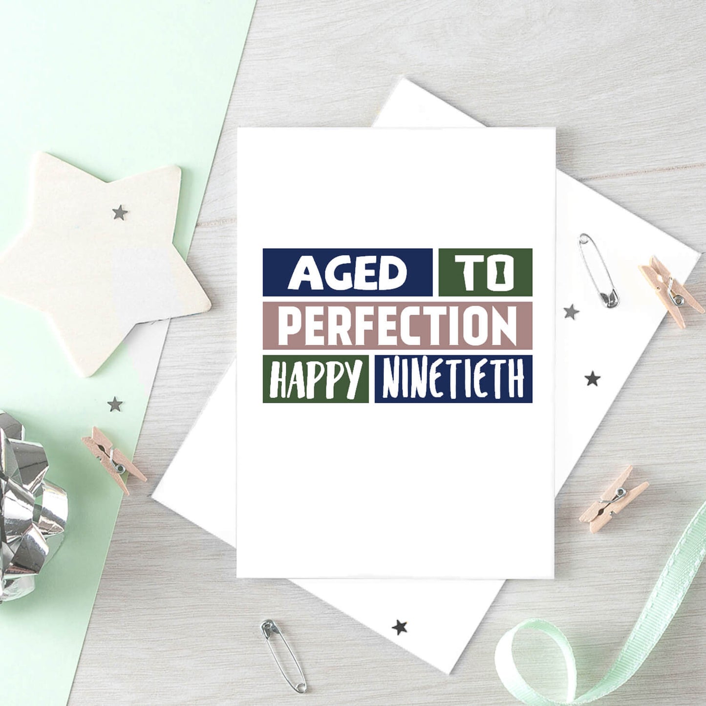Big 90th Birthday Card by SixElevenCreations. Reads Aged to perfection. Happy Ninetieth. Product Code SE0254A5
