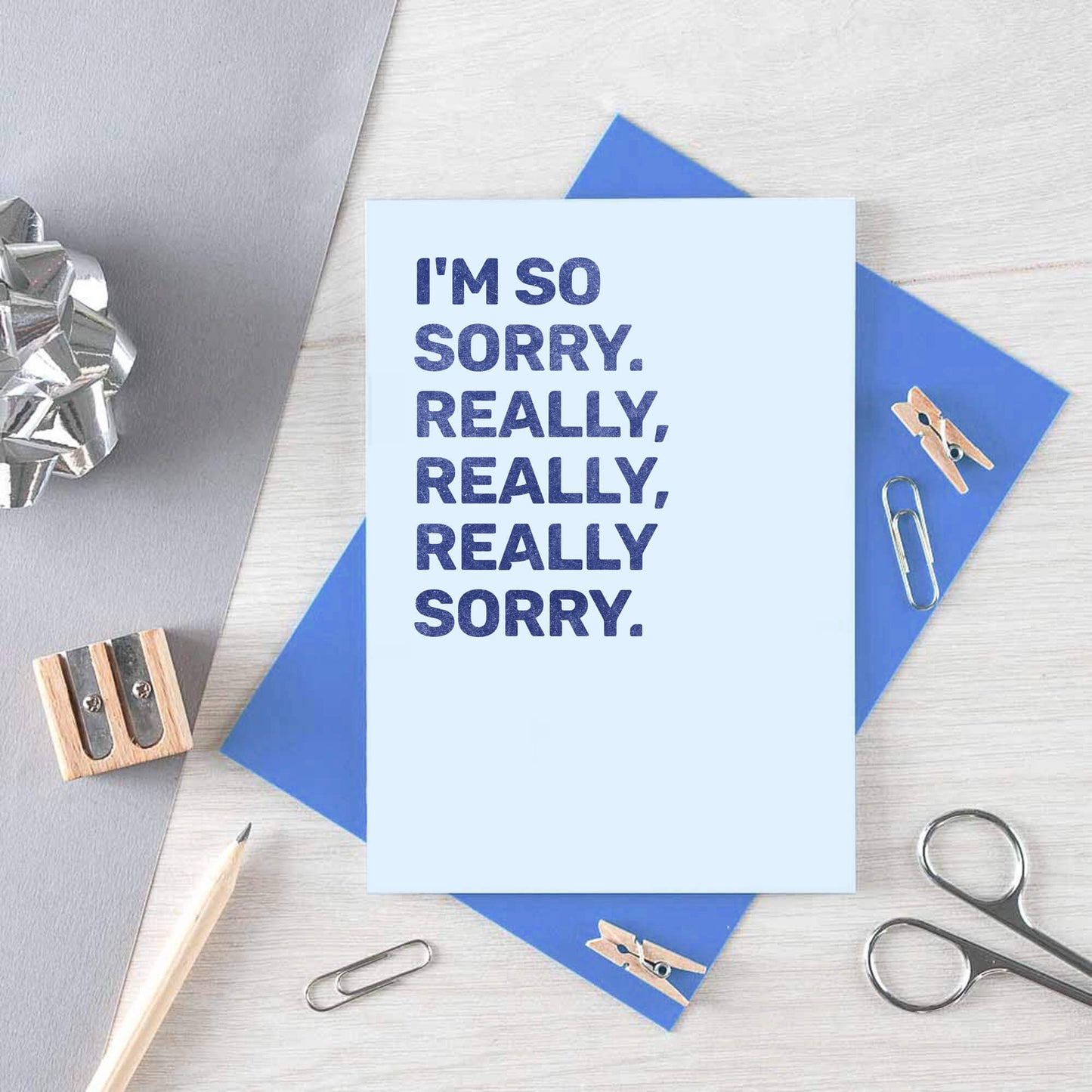Sorry Card by SixElevenCreations. Reads I'm so sorry. Really, really, really sorry. Product Code SE0809A6
