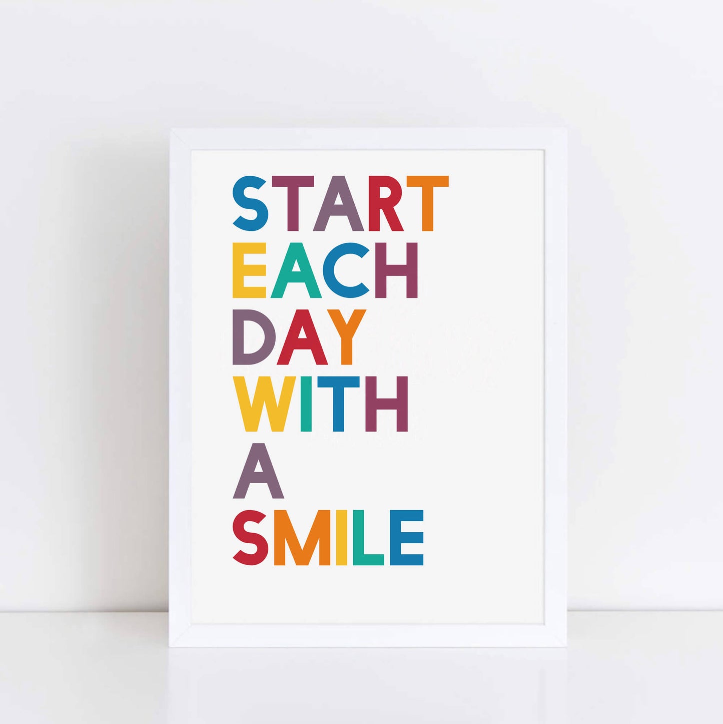 Start Each Day With A Smile Wallprint by SixElevenCreations. Product Code SEP0212
