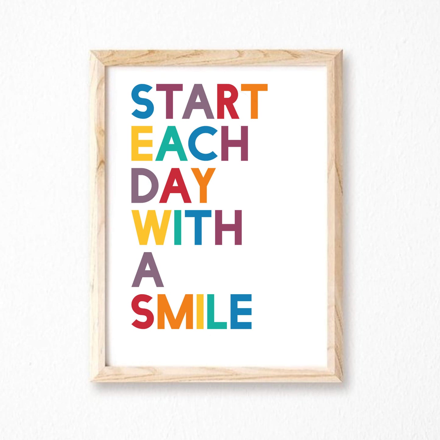 Start Each Day With A Smile Wallprint by SixElevenCreations. Product Code SEP0212