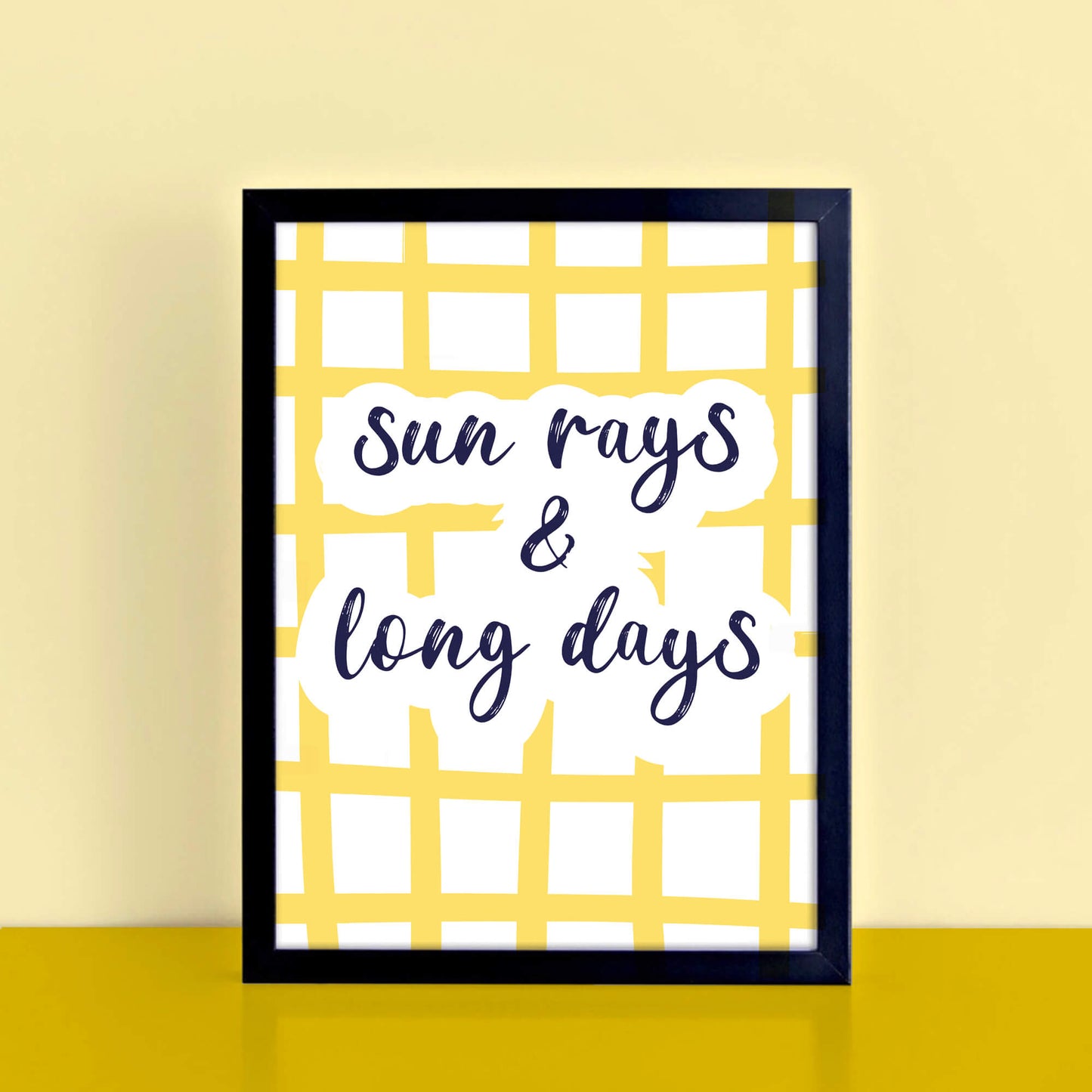Typography Print by SixElevenCreations. Quote reads Sun Rays & Long Days. Product Code SEP0751.