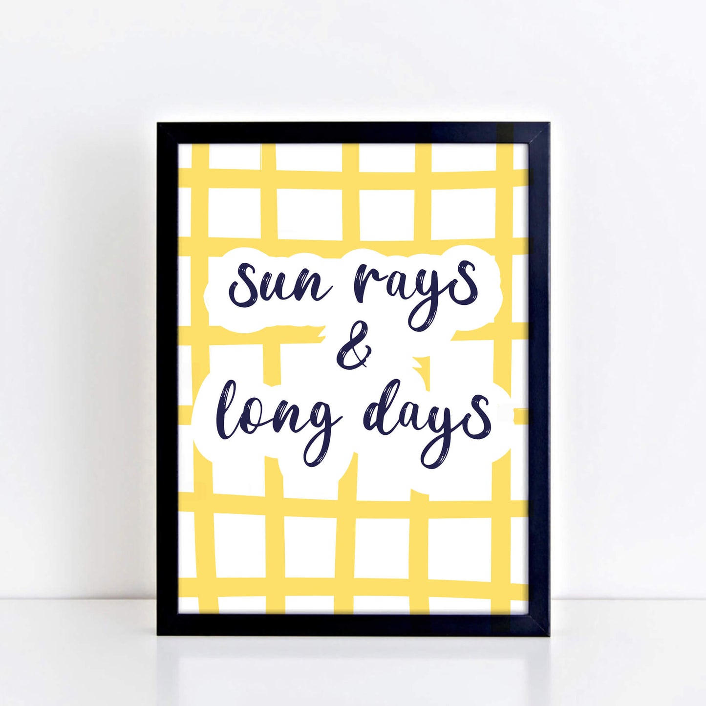 Typography Print by SixElevenCreations. Quote reads Sun Rays & Long Days. Product Code SEP0751.