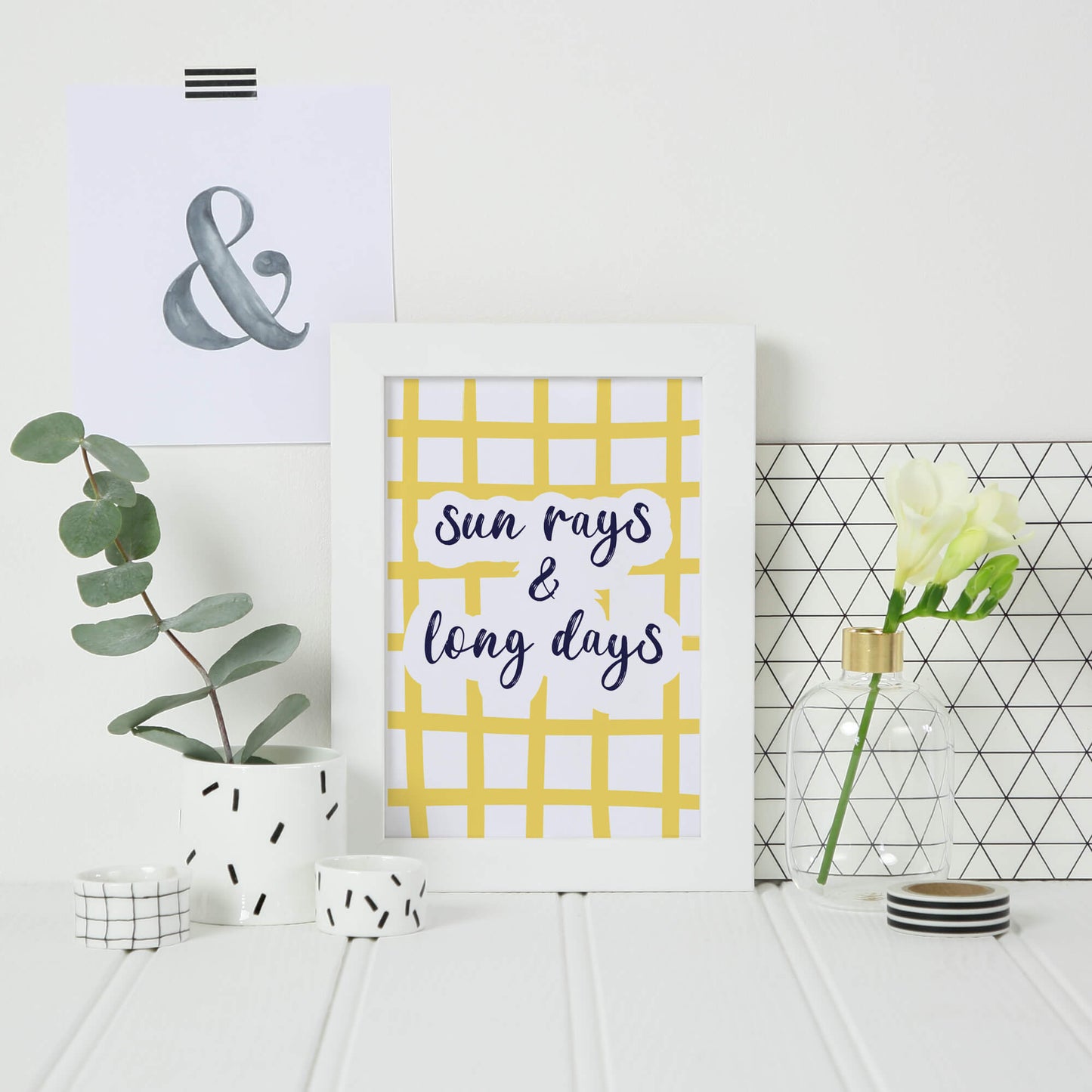 Typography Print by SixElevenCreations. Quote reads Sun Rays & Long Days. Product Code SEP0751.