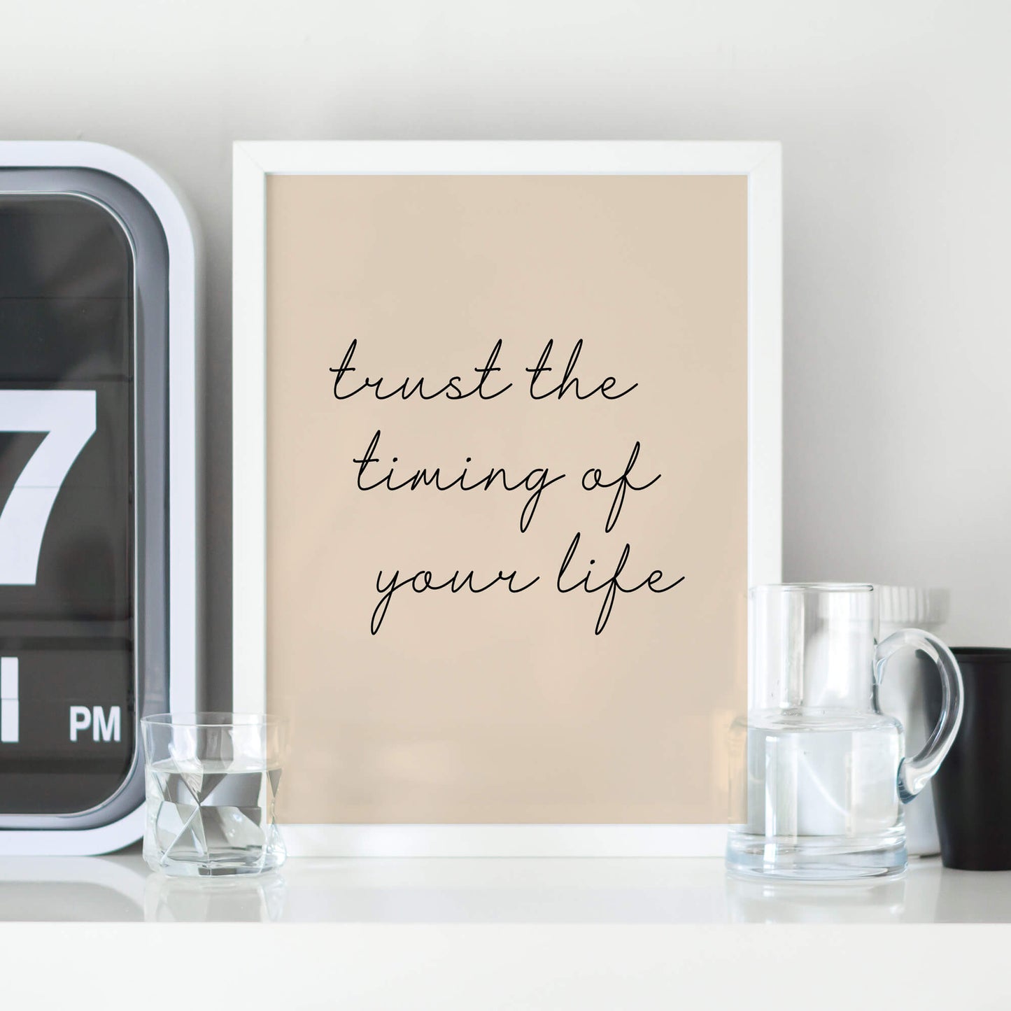 Life Quote Print by SixElevenCreations. Reads Trust The Timing Of Your Life. Product Code SEP0351