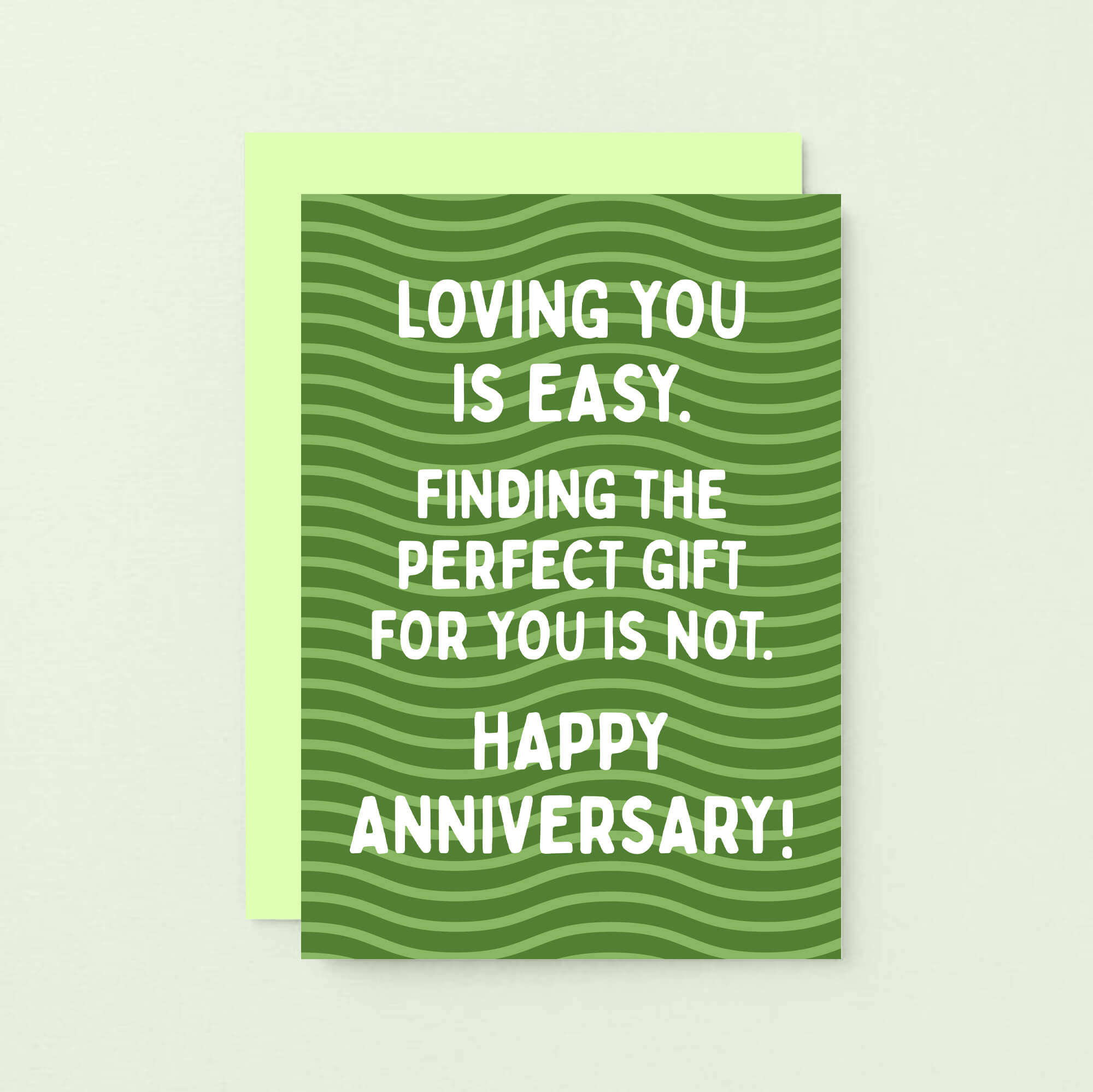 Anniversary Card by SixElevenCreations. Reads Loving you is easy. Finding the perfect gift for you is not. Happy Anniversary! Product Code SE1602A6