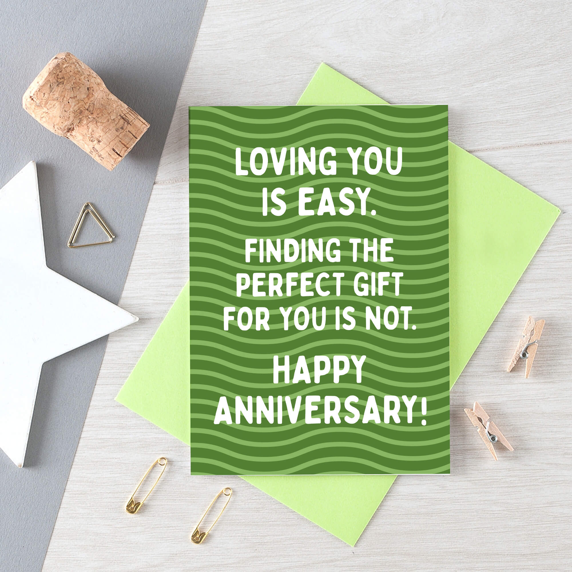 Anniversary Card by SixElevenCreations. Reads Loving you is easy. Finding the perfect gift for you is not. Happy Anniversary! Product Code SE1602A6