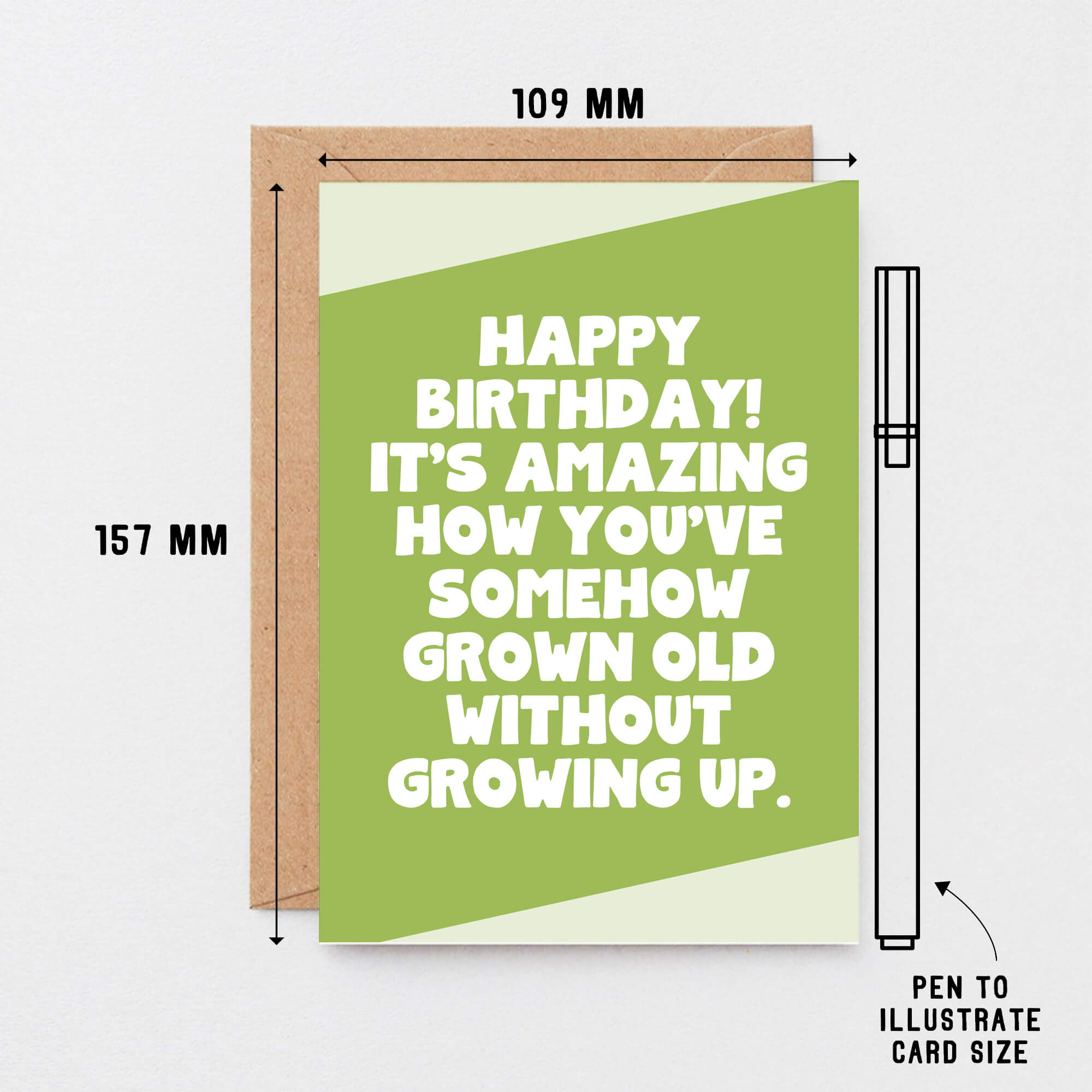 Birthday Card by SixElevenCreations. Reads Happy birthday! It's amazing how you've somehow grown old without growing up. Product Code SE3063A6