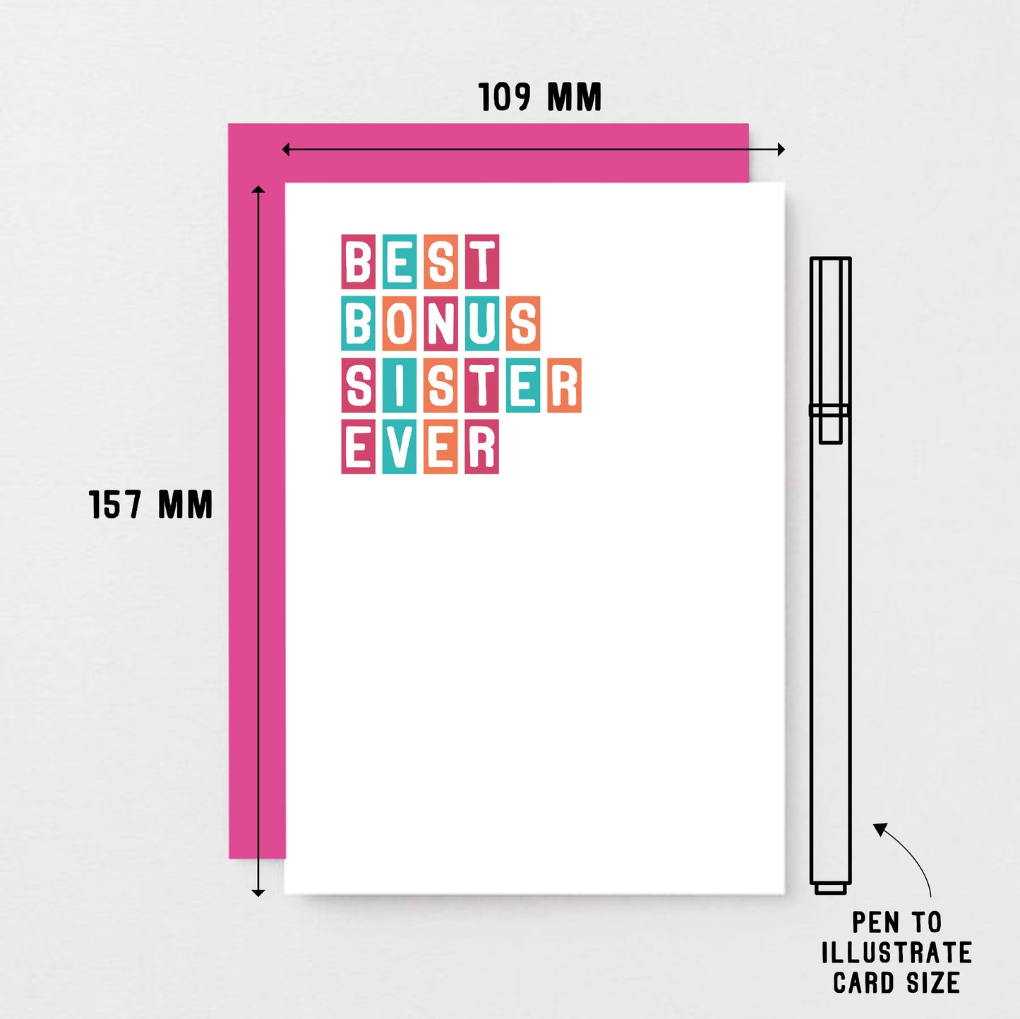 Best Bonus Sister Ever Card by SixElevenCreations. Product Code SE0306A6