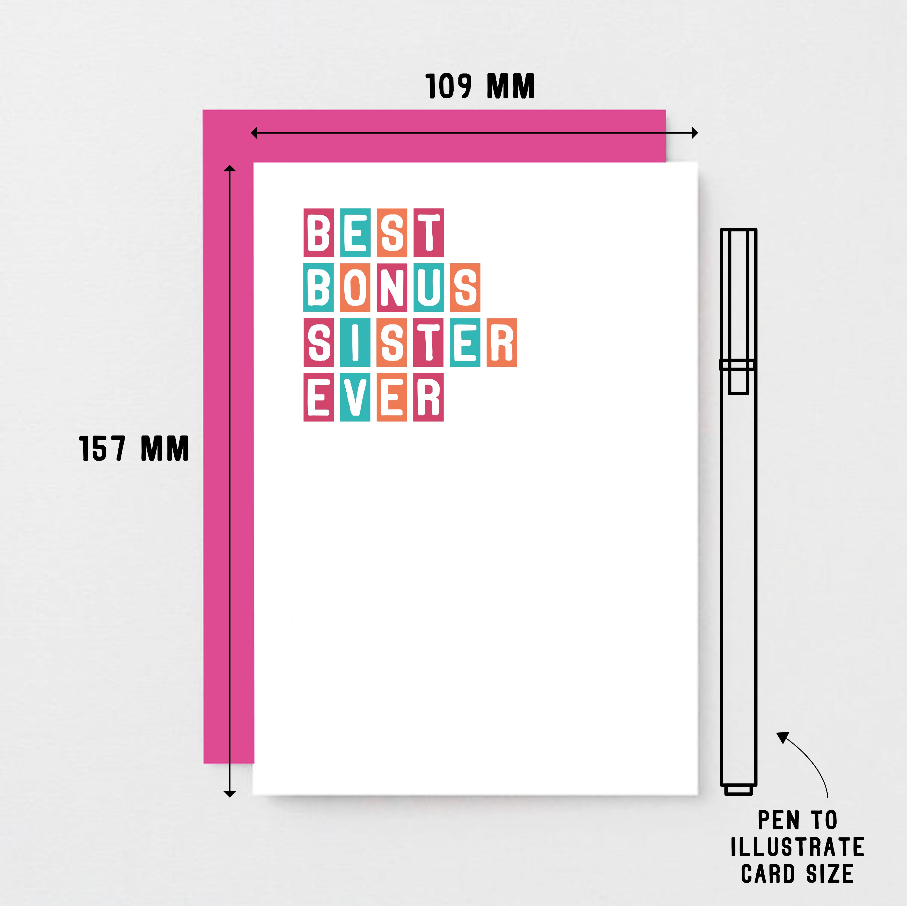 Best Bonus Sister Ever Card by SixElevenCreations. Product Code SE0306A6