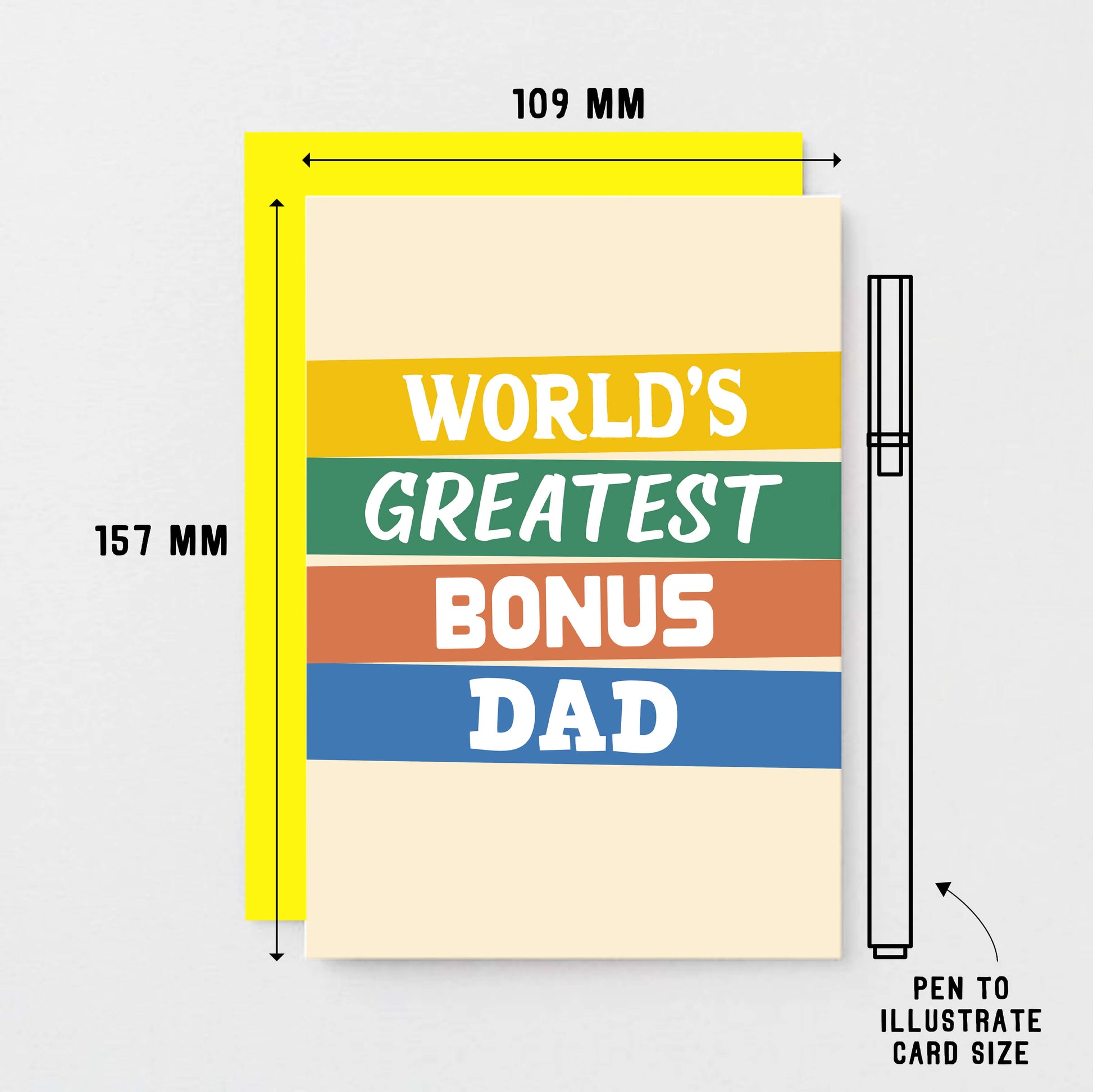 World's Greatest Bonus Dad Card by SixElevencreations. Product Code SE0511A6. Made in UK.