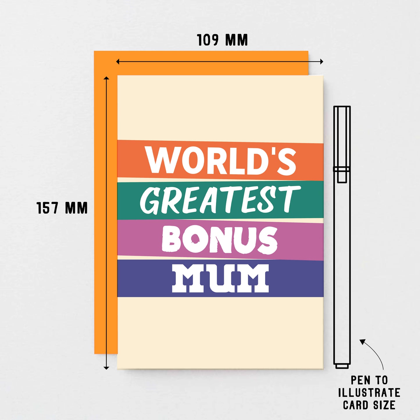 World's Greatest Bonus Mum Card by SixElevencreations. Product Code SE0512A6. Made in UK.