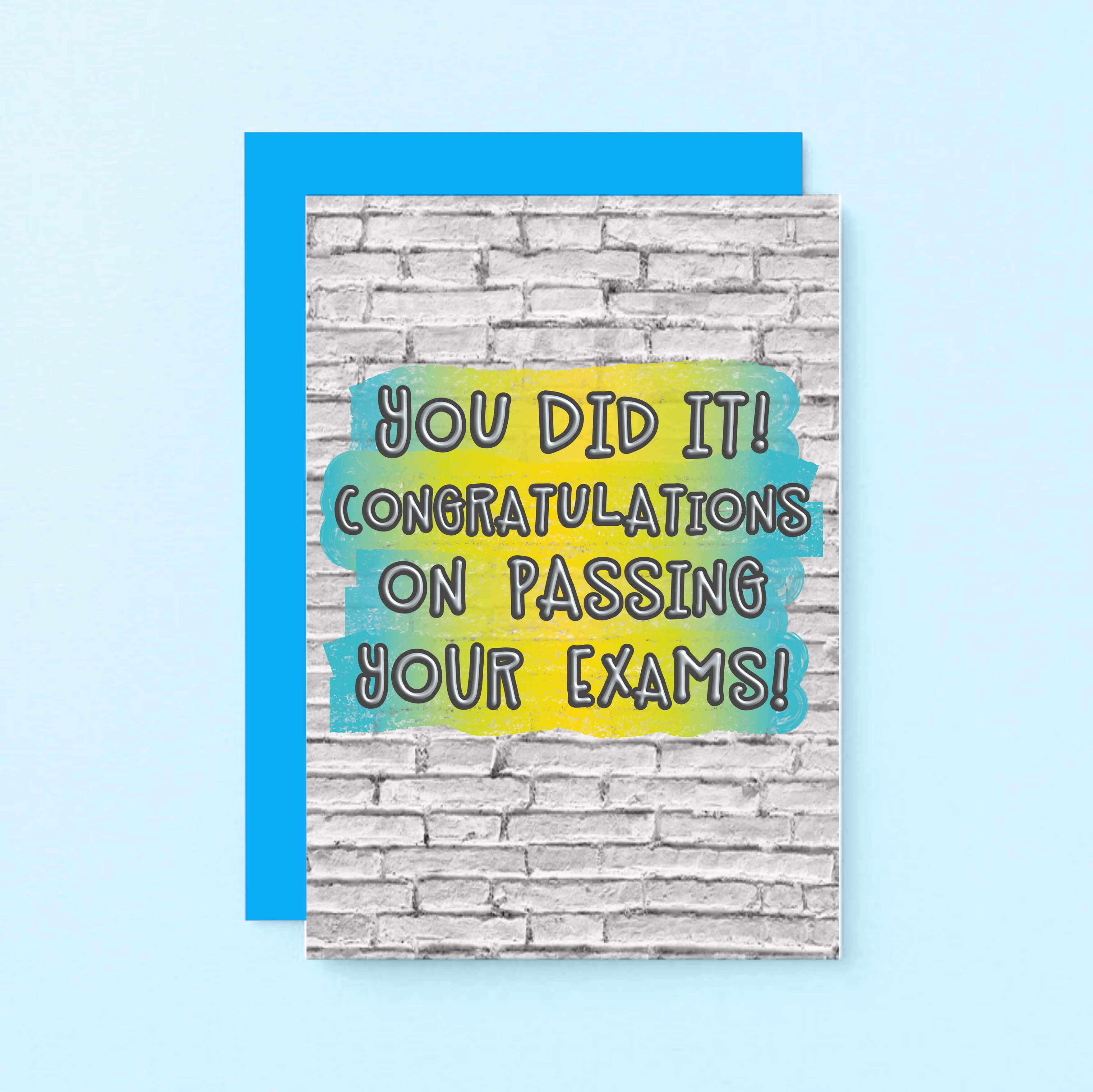 Exam Congratulations Card by SixElevenCreations. Reads You did it! Congratulations on passing your exams! Product Code SE3606A6