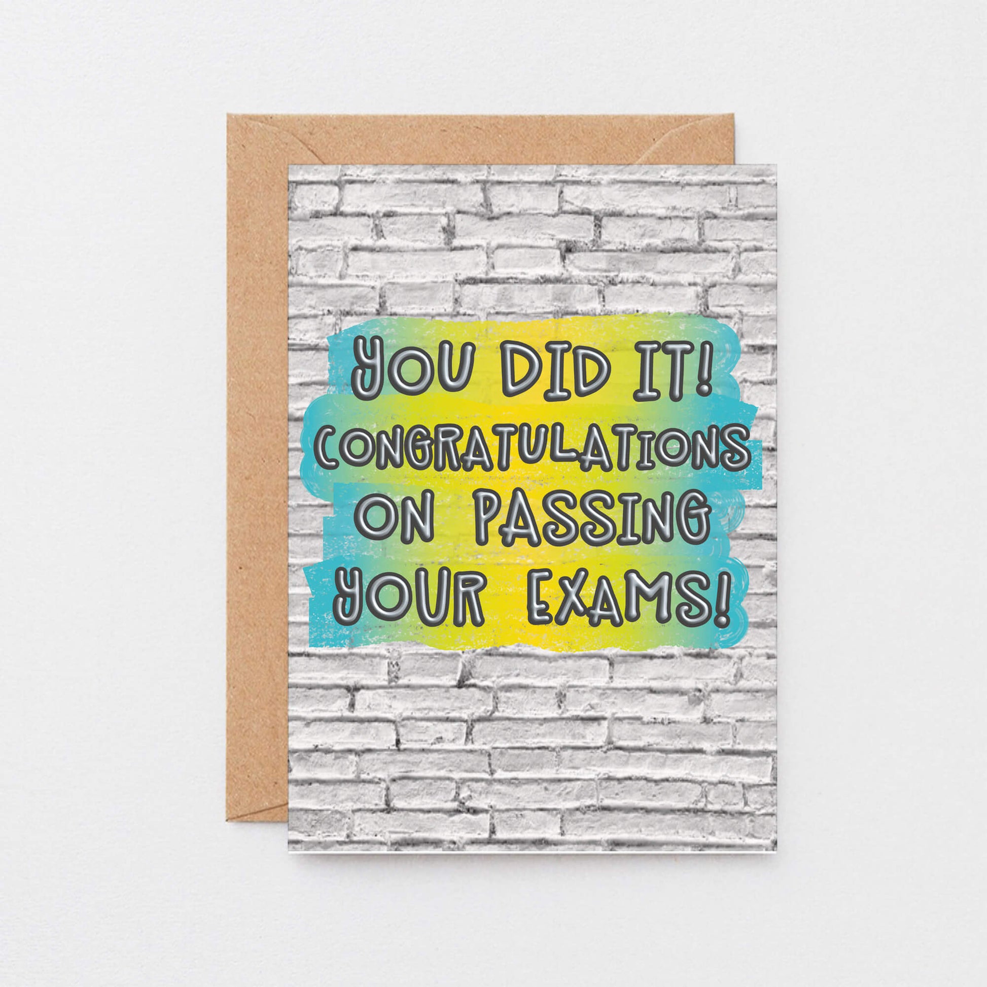 Exam Congratulations Card by SixElevenCreations. Reads You did it! Congratulations on passing your exams! Product Code SE3606A6