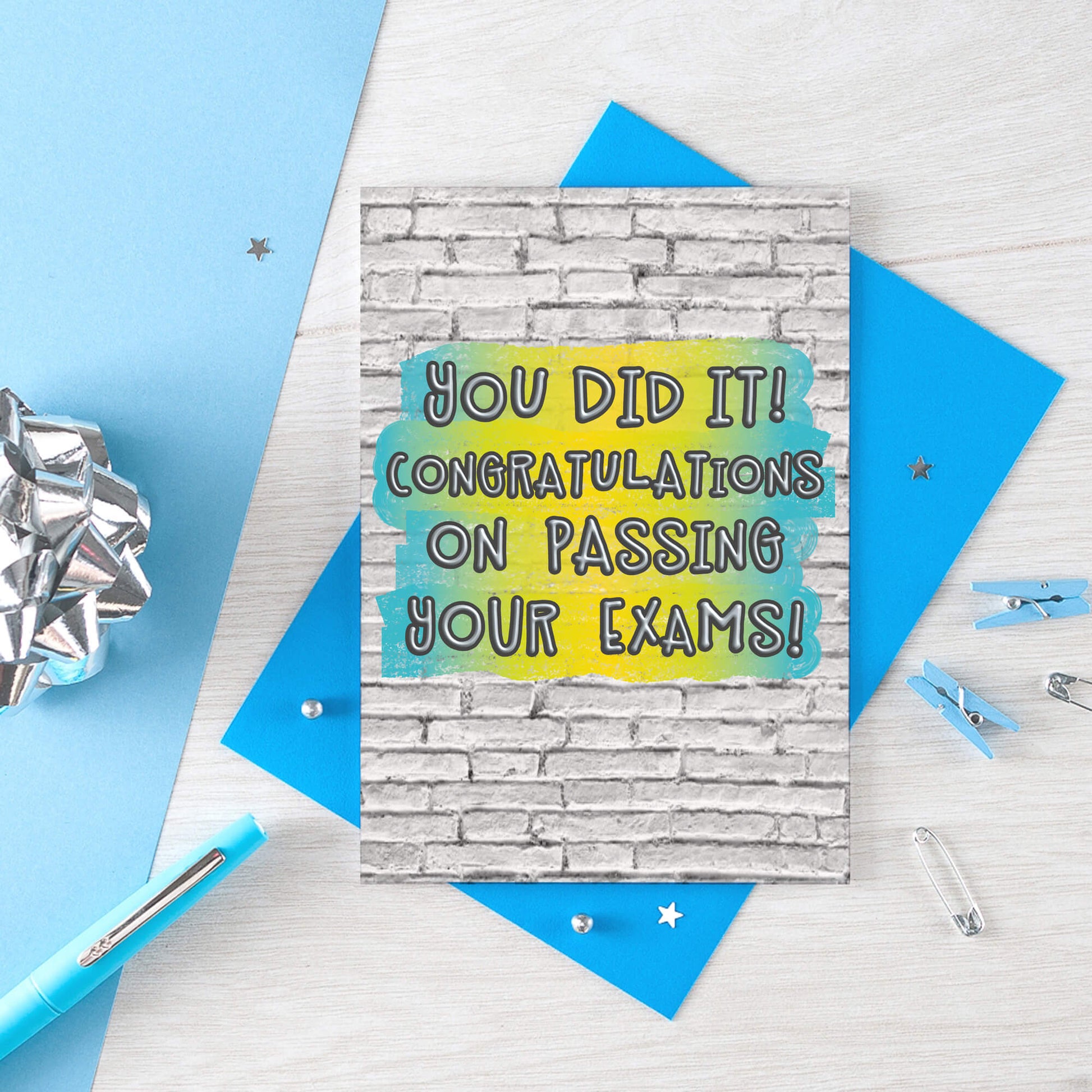 Exam Congratulations Card by SixElevenCreations. Reads You did it! Congratulations on passing your exams! Product Code SE3606A6